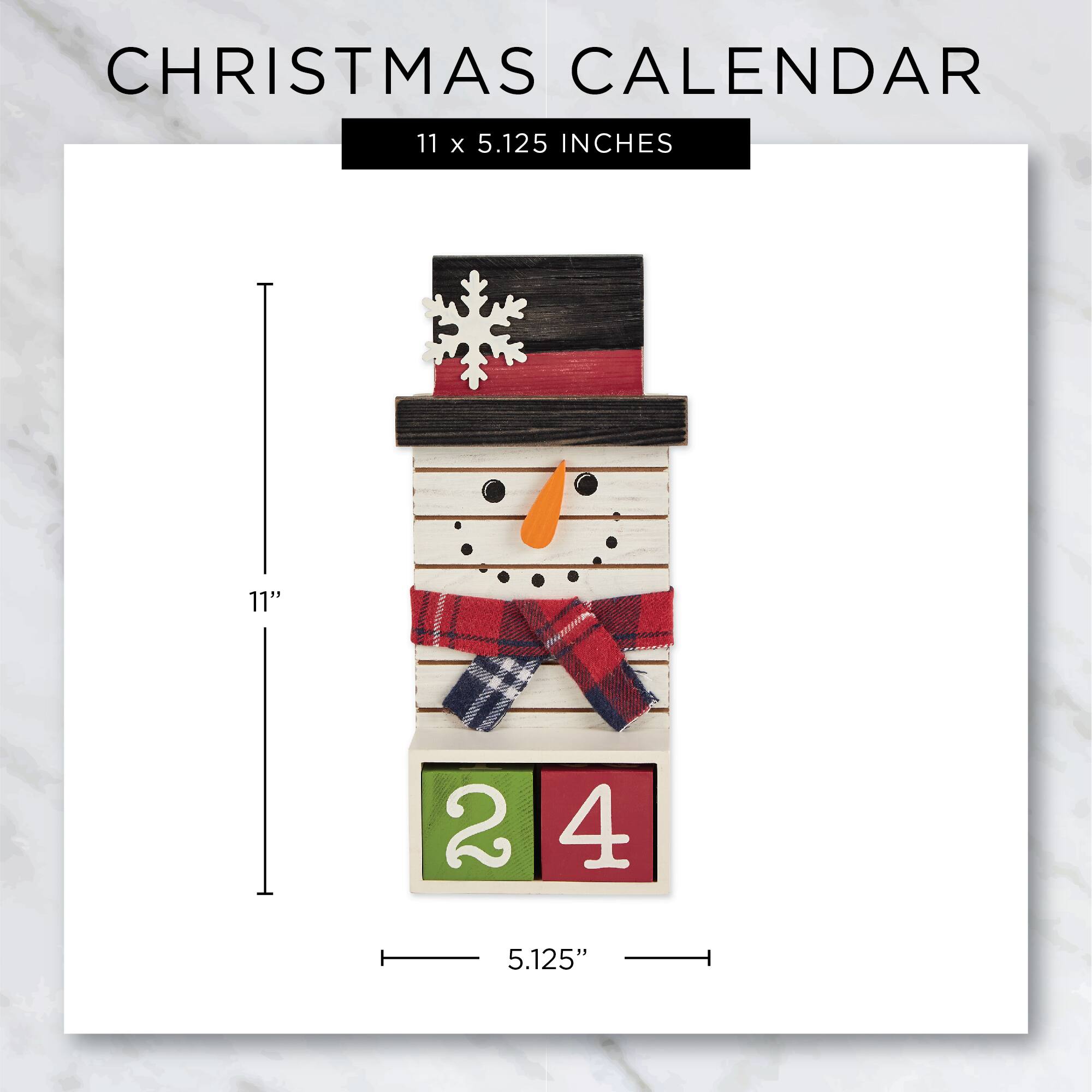 DII&#xAE; Square Snowman Tabletop Block Calendar