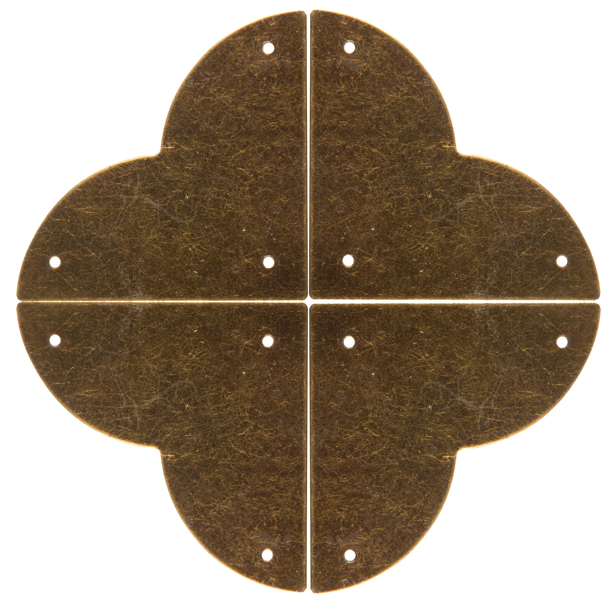 Dritz® Home Small Antique Brass Smooth Quatrefoil Corners, 3 Pack