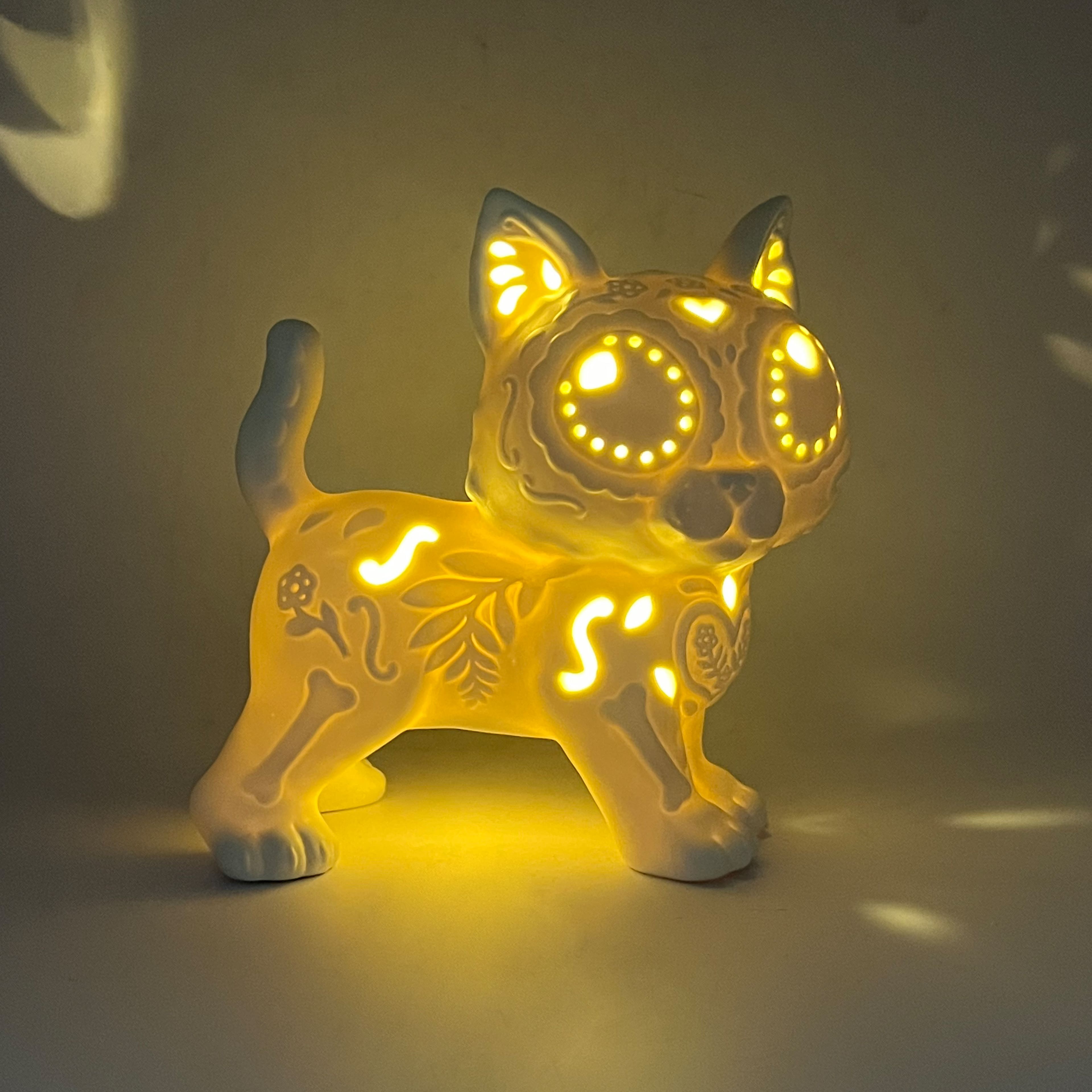 6.75&#x22; DIY LED Cat Ceramic D&#xE9;cor by Ashland&#xAE;