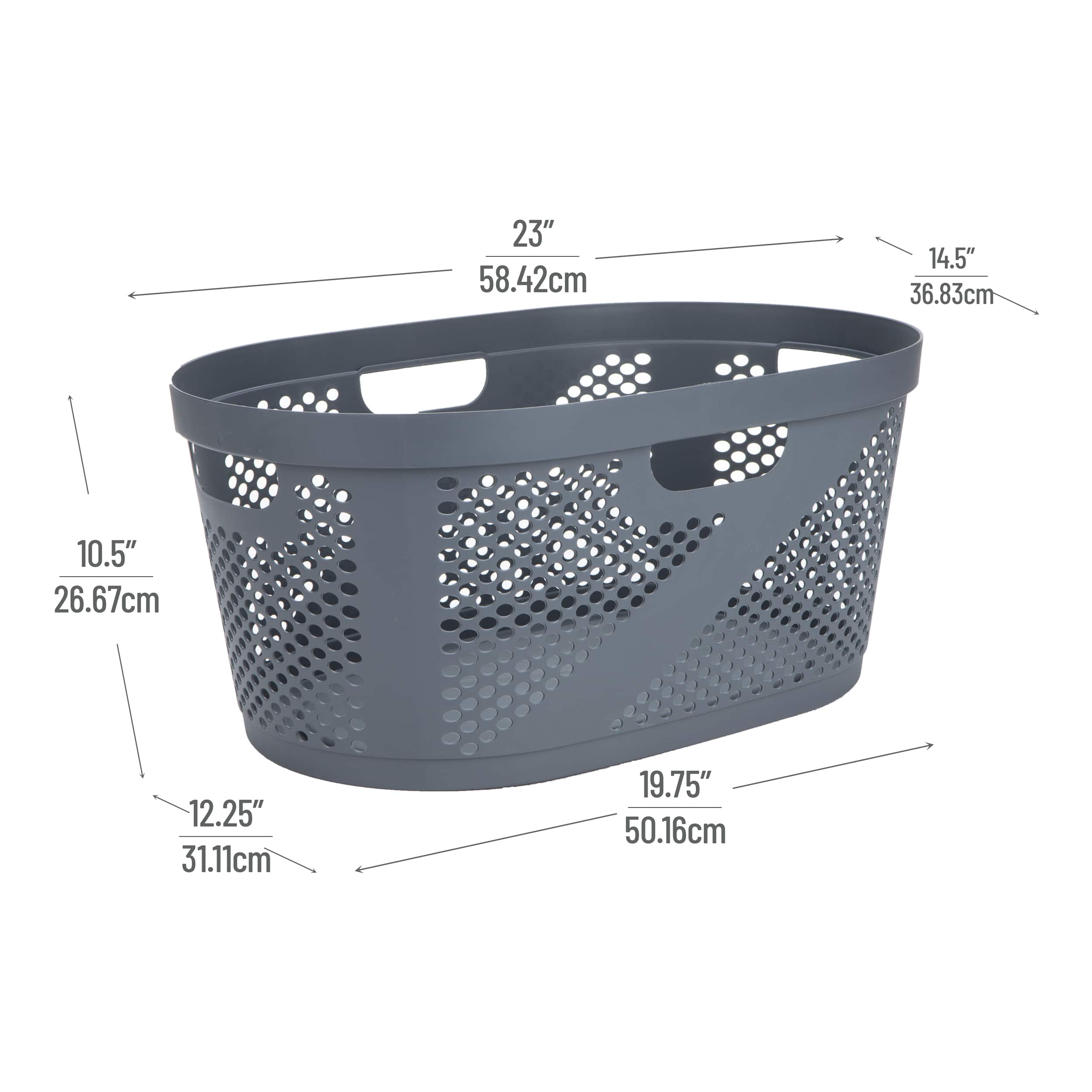 Mind Reader 40L Ventilated Laundry Basket with Cut Out Handles, 2ct.