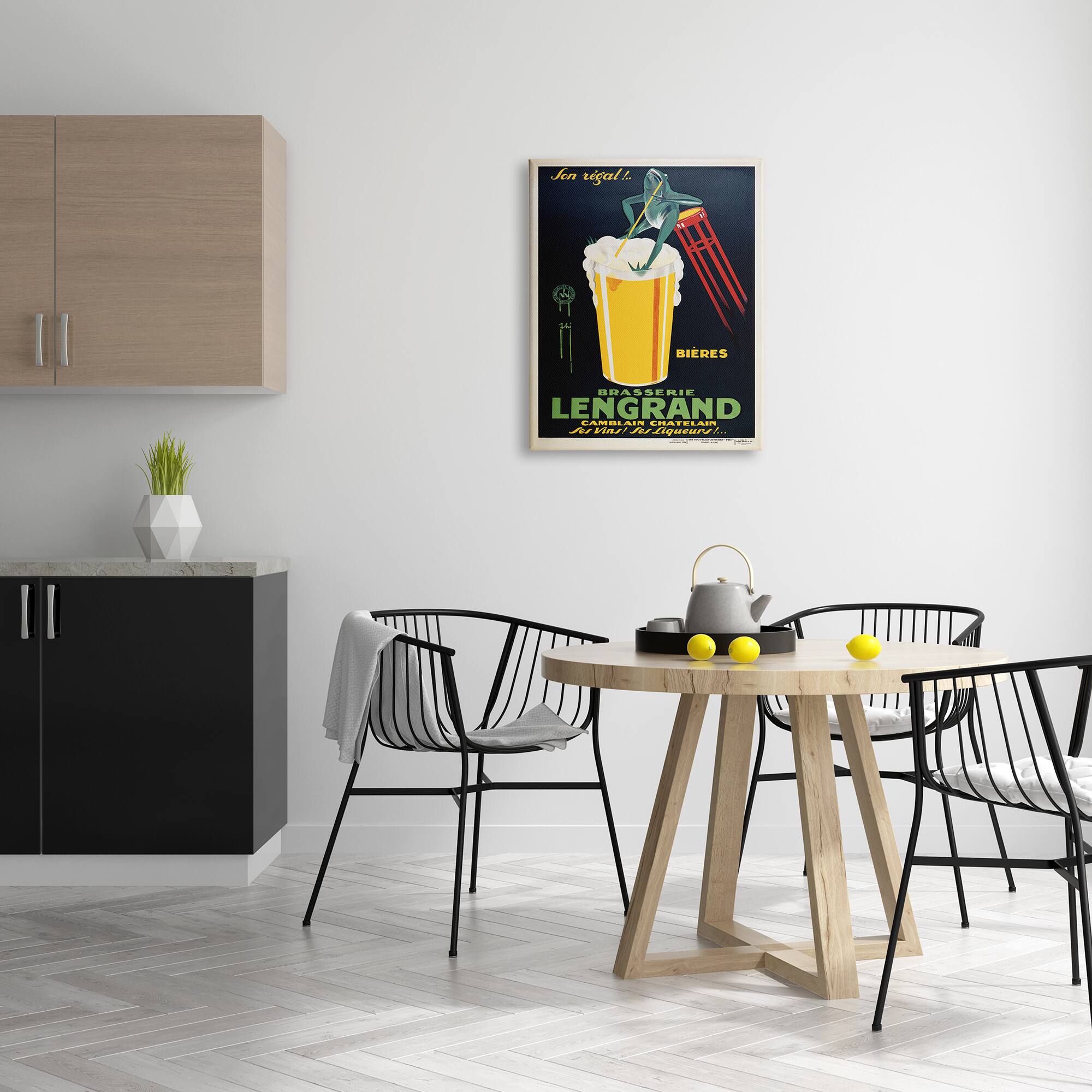 Stupell Industries Vintage Brasserie Lengrand European Advertisement Frog Beer Canvas Wall Art