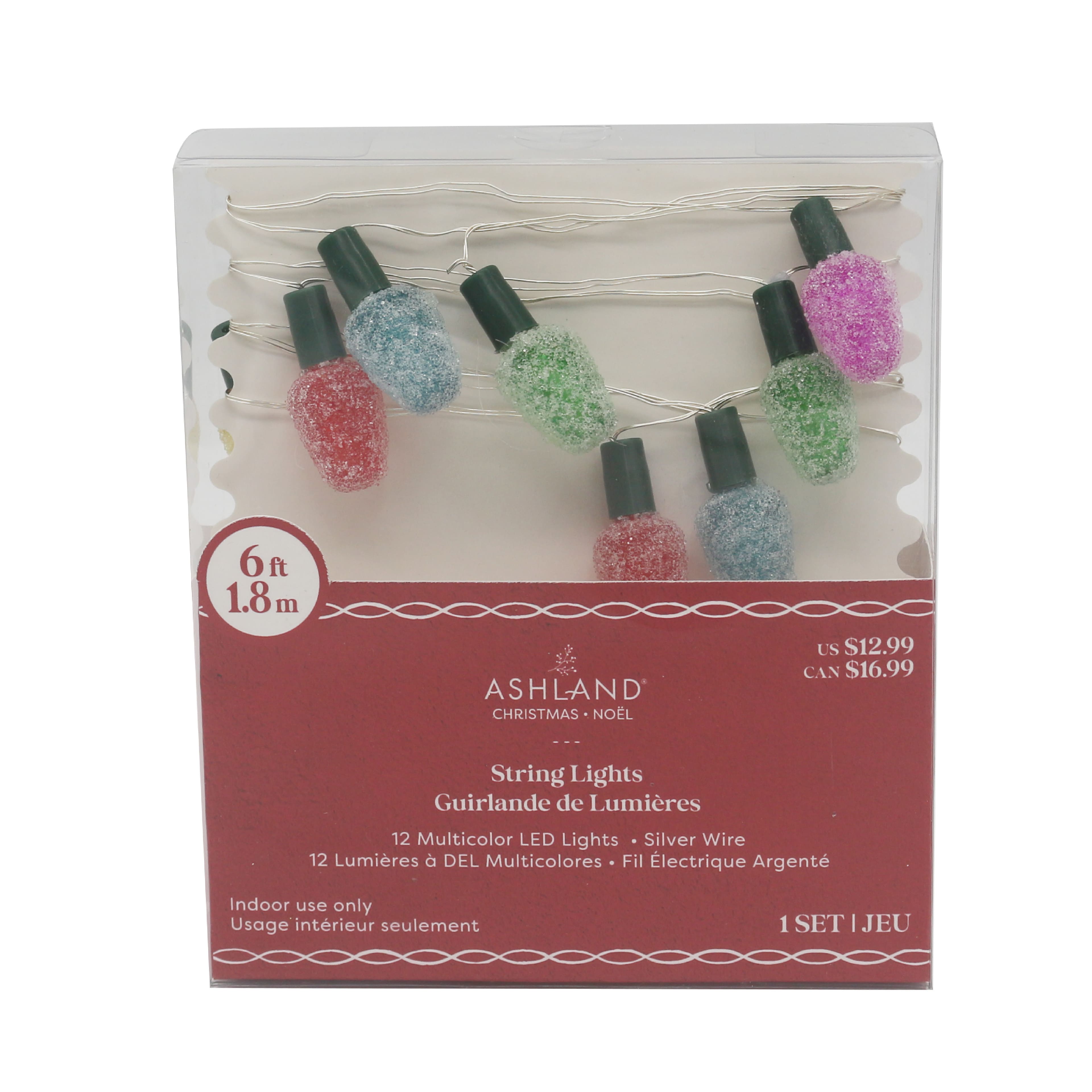 12ct. Multicolor LED Sugared Light Bulb String Lights by Ashland&#xAE;