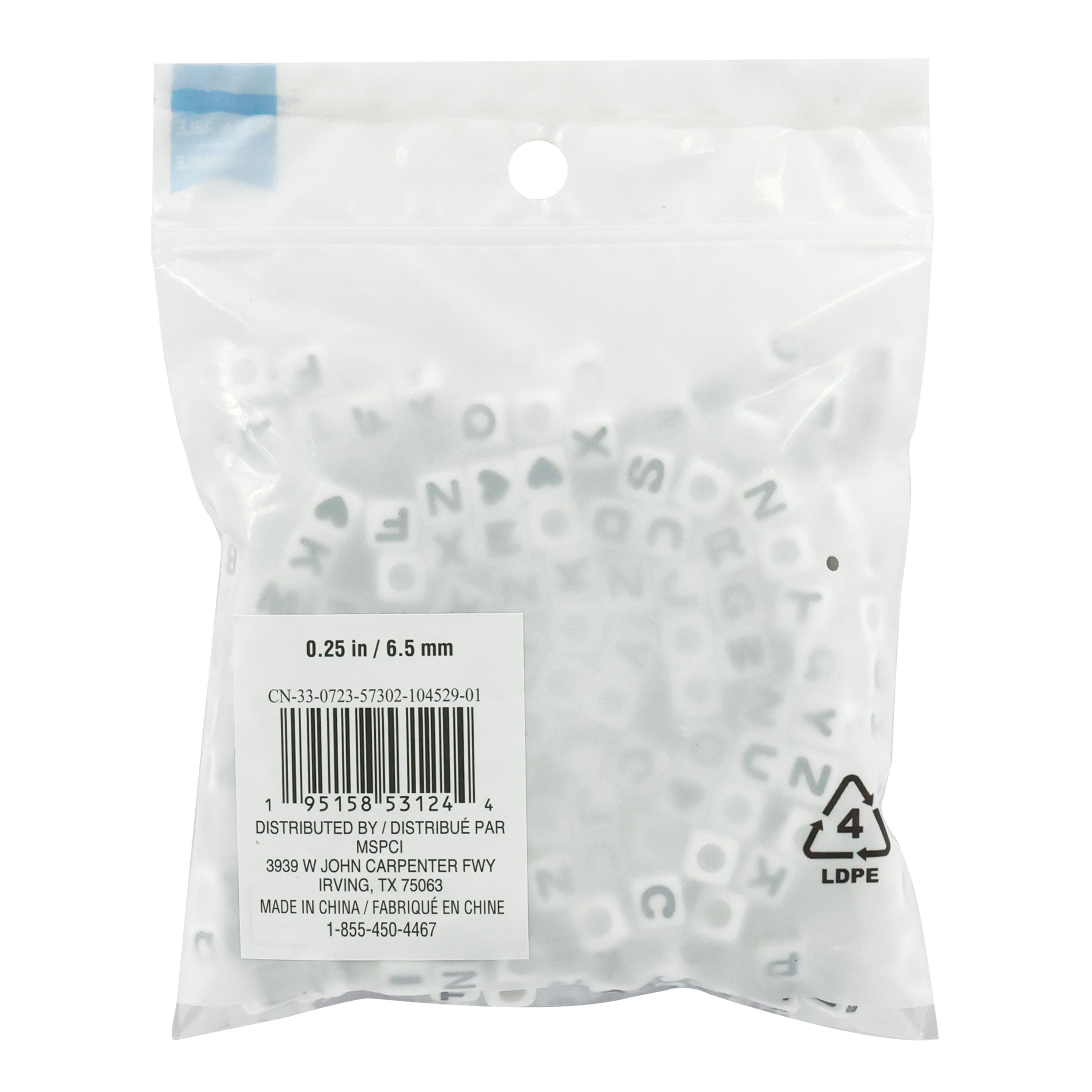 Black & White Alphabet Beads by Creatology™, 6.5mm