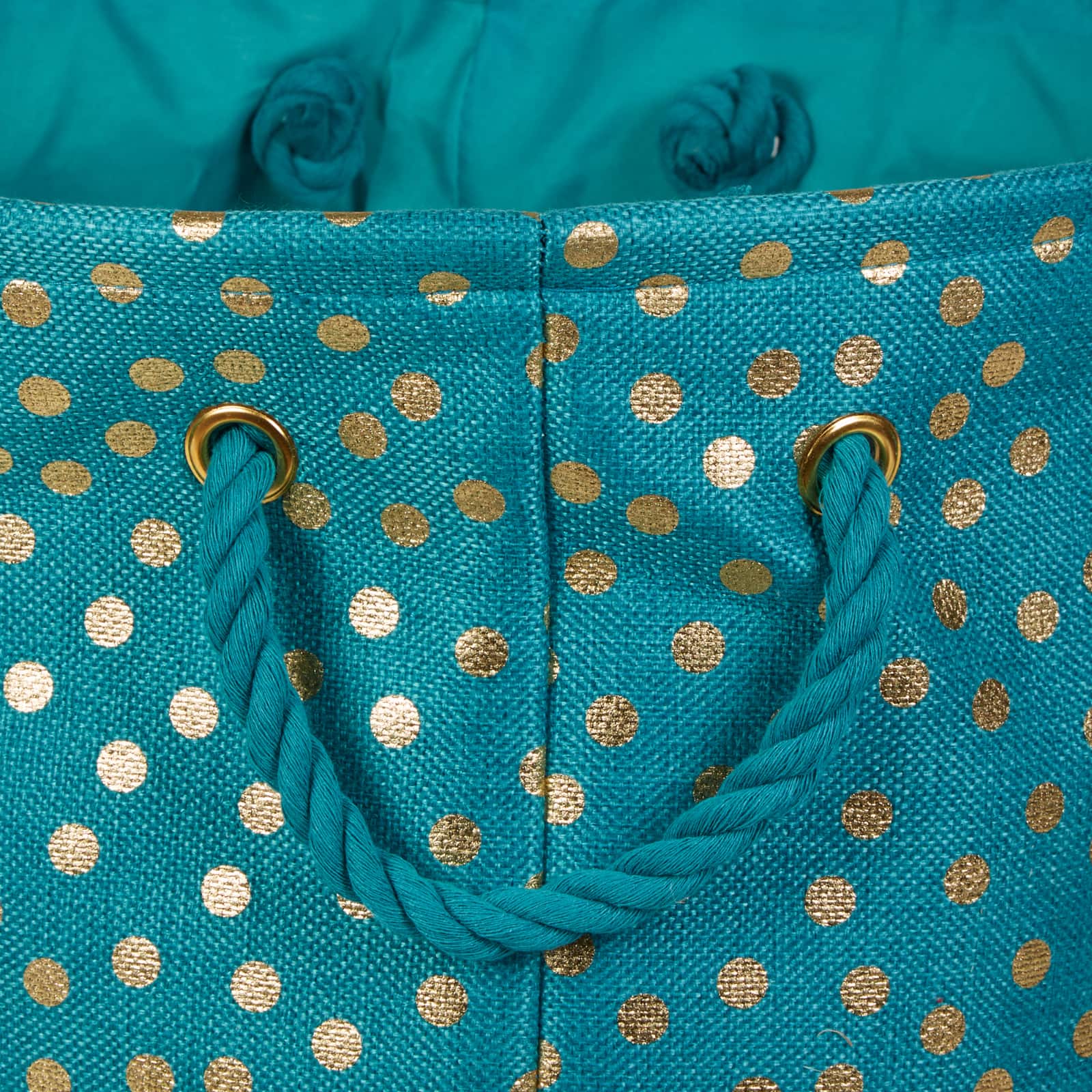Medium Polyester Rectangle Bin With Gold Dots