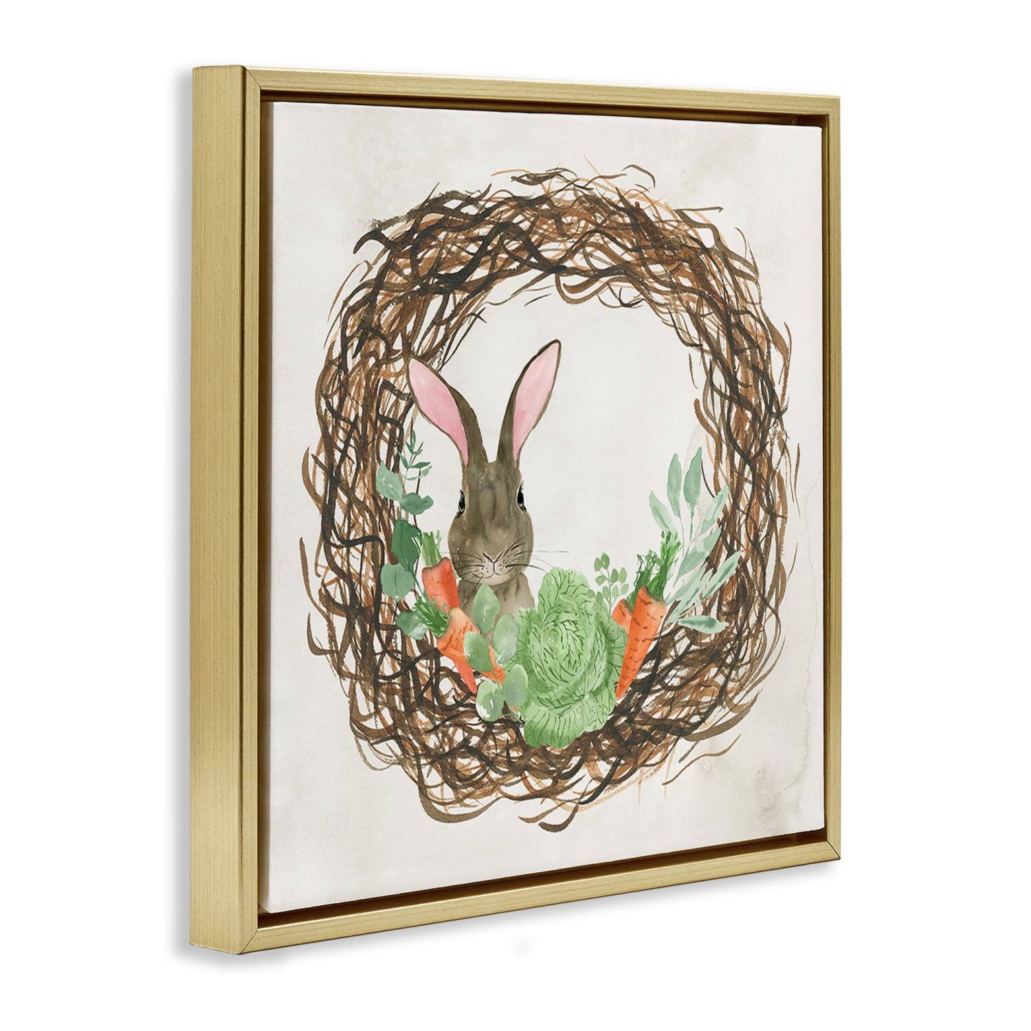 Stupell Industries Spring Easter Wreath Floater Framed Art