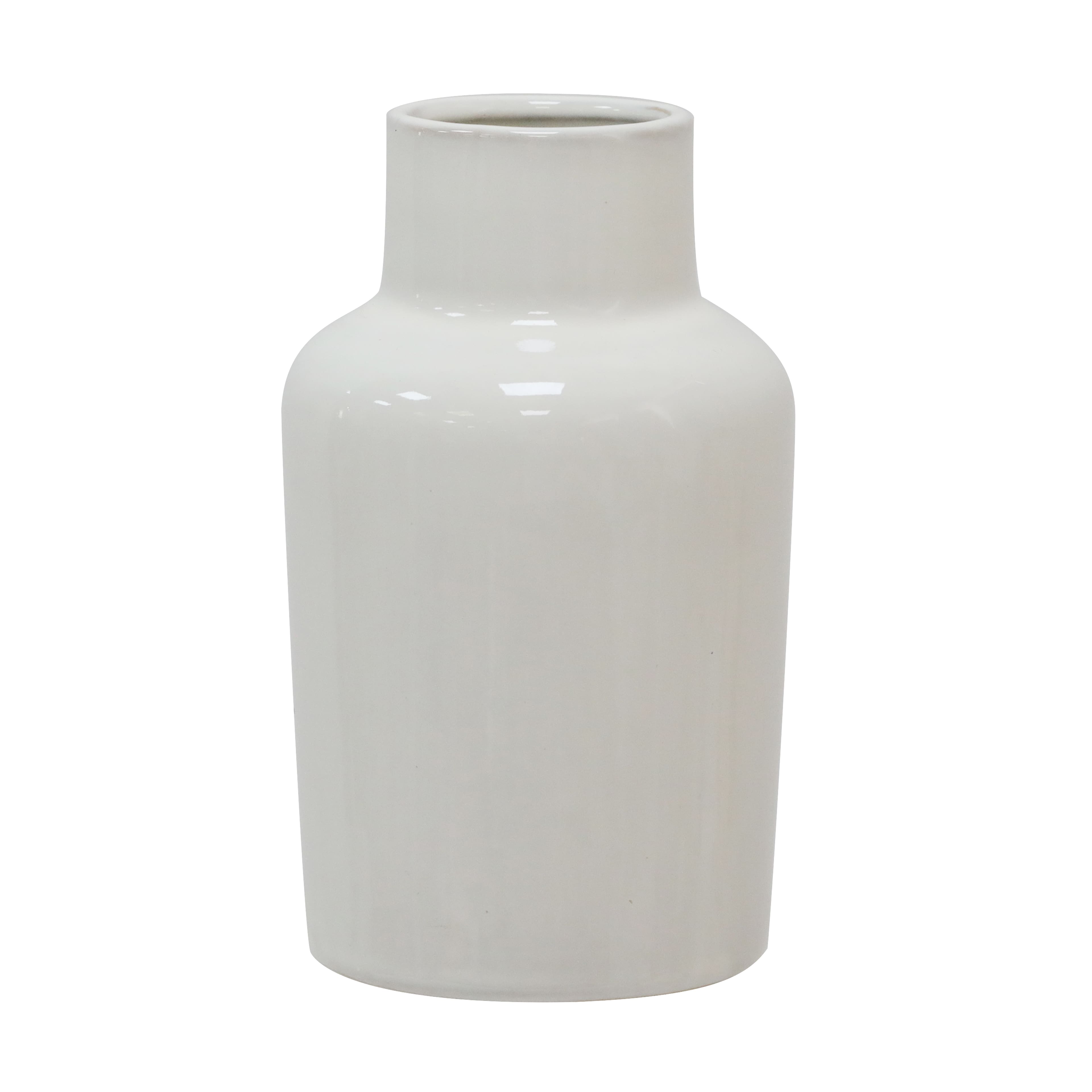 6 7 White Ceramic Vase By Ashland Michaels 6-7-white-ceramic-vase-by-ashland-michaels