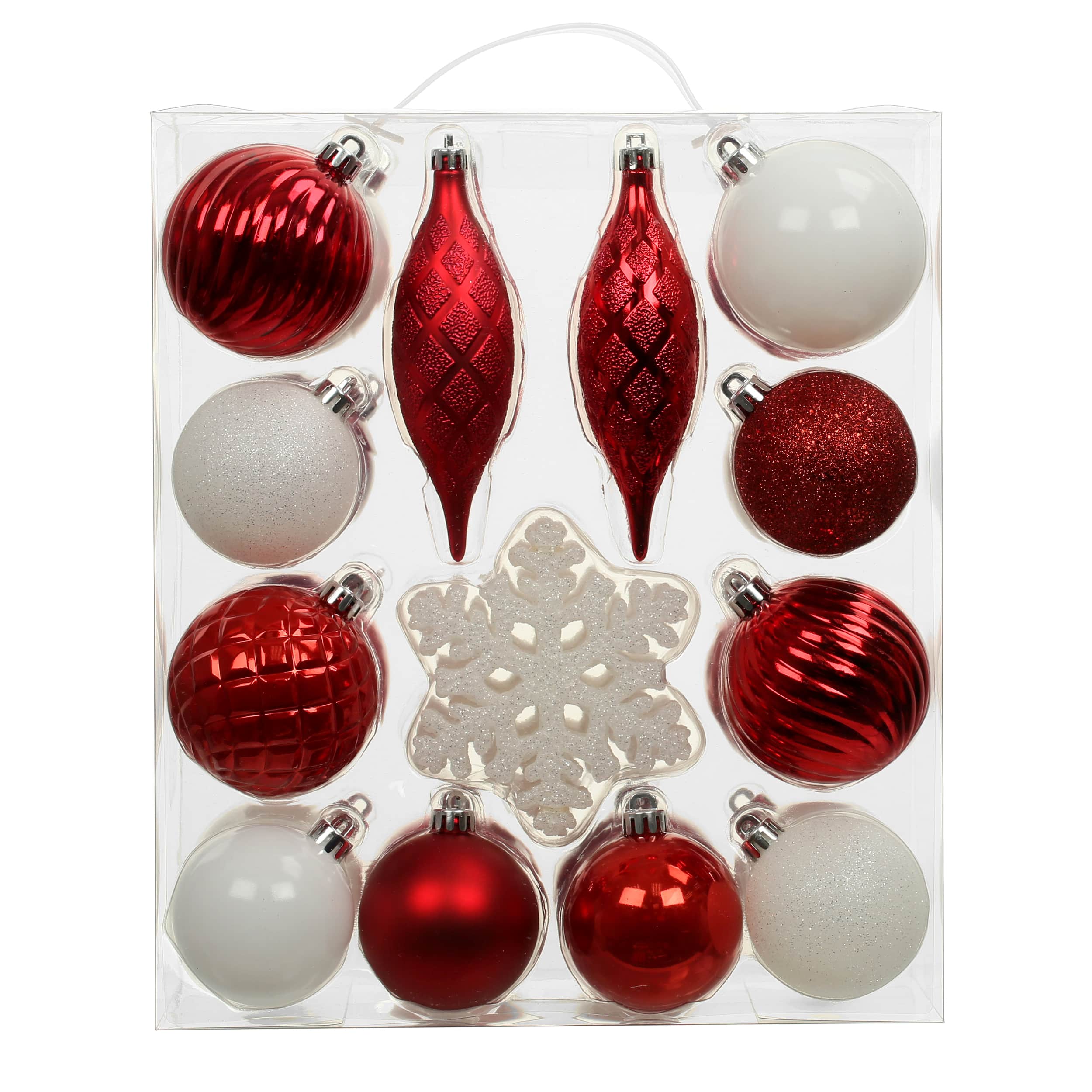 34 Pack Red &#x26; White Peppermint Lane Shatterproof Ornaments by Ashland&#xAE;