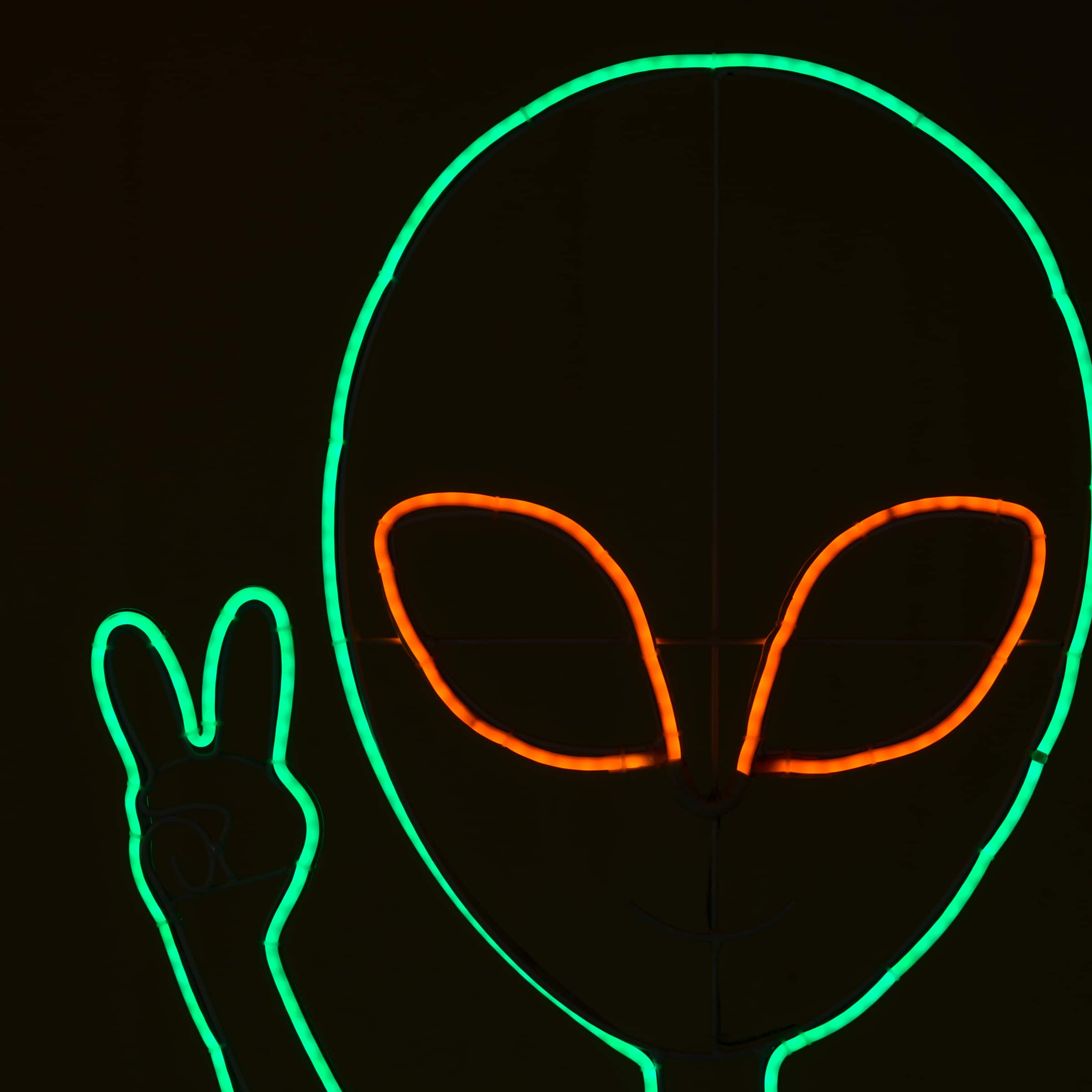 40&#x22; Halloween Neon Style Alien Decoration