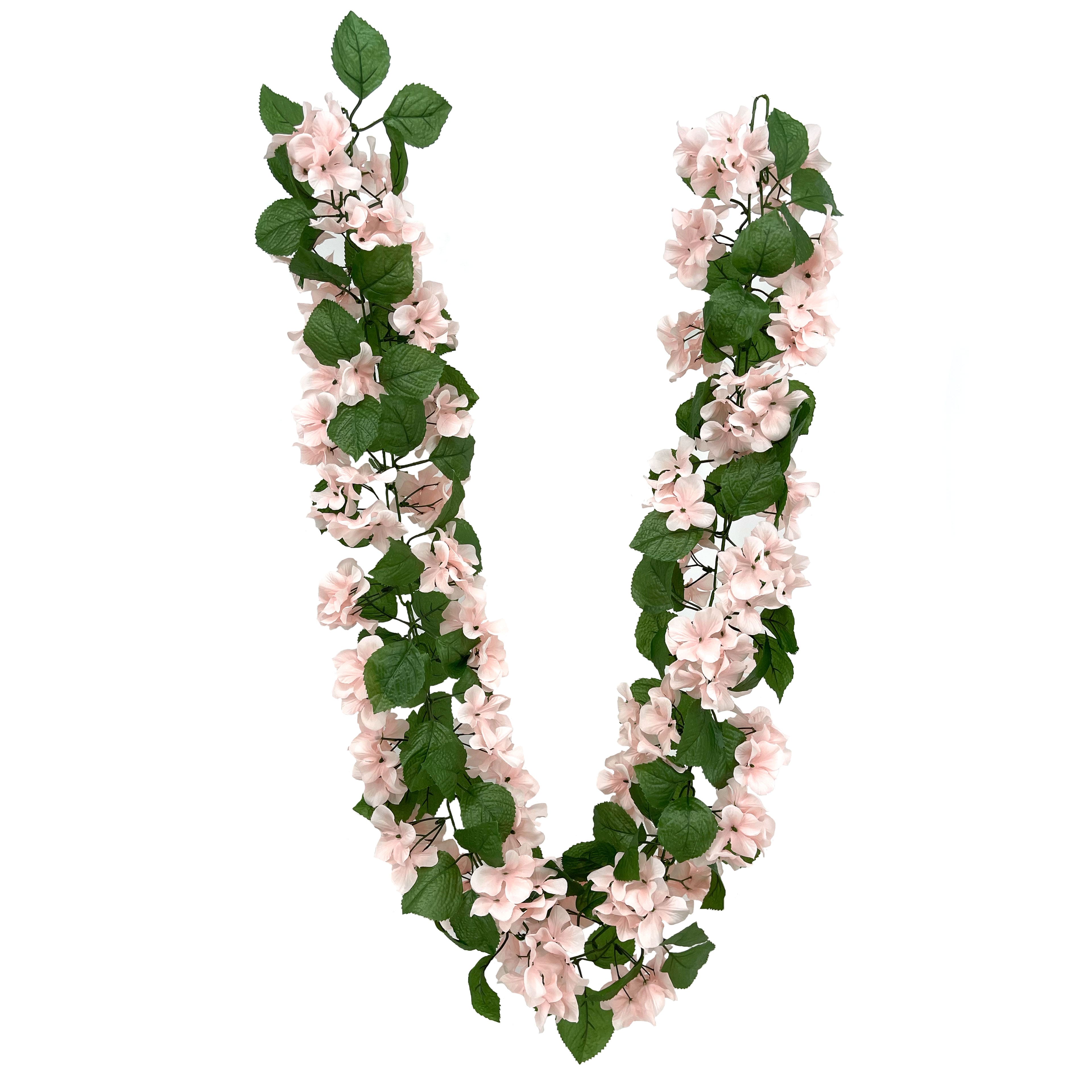 Guirlande chaîne d'hydrangées roses d'Ashland, 1,8 m