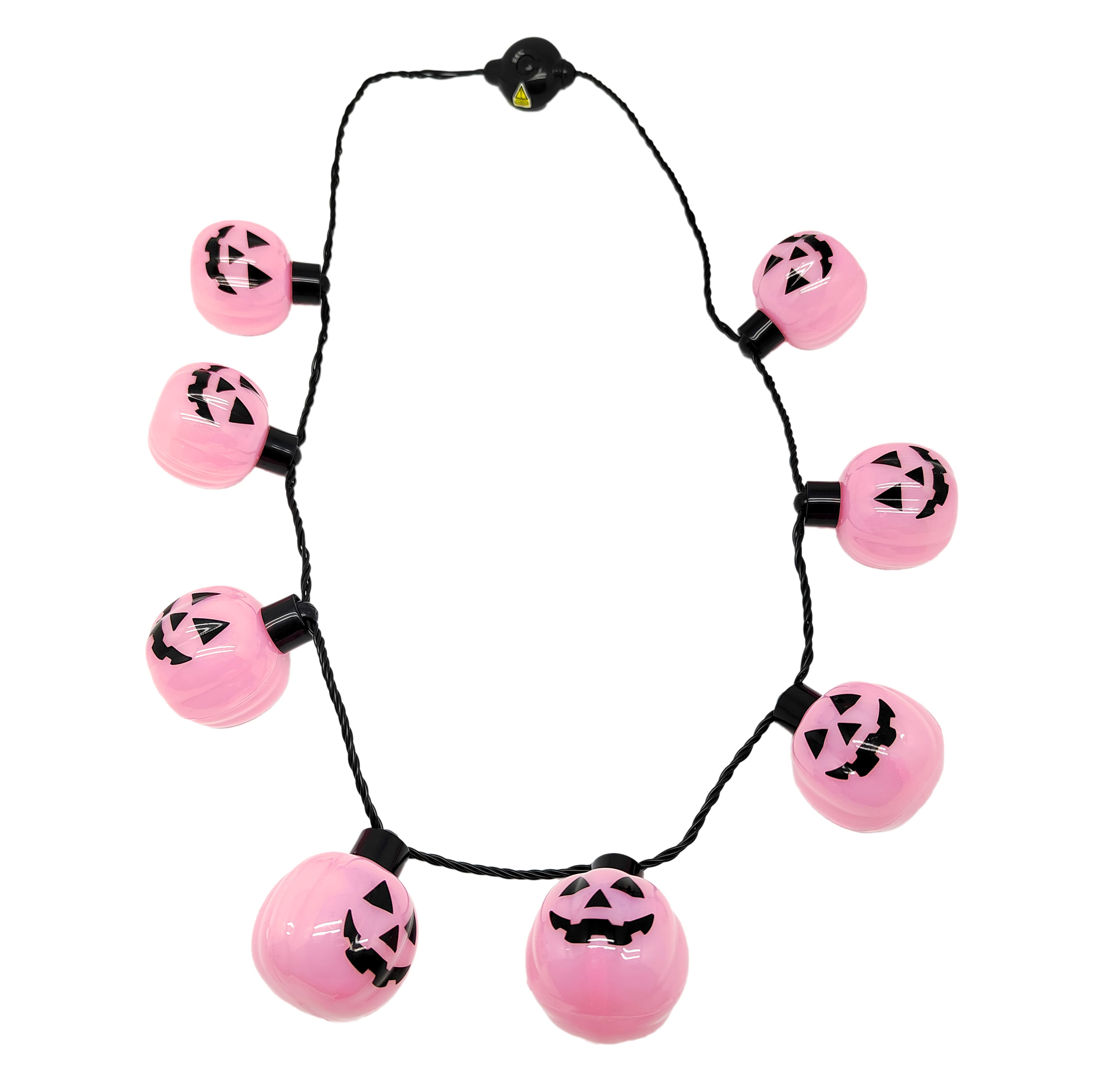 33&#x22; Pink Jack-O&#x27;-Lantern Necklace
