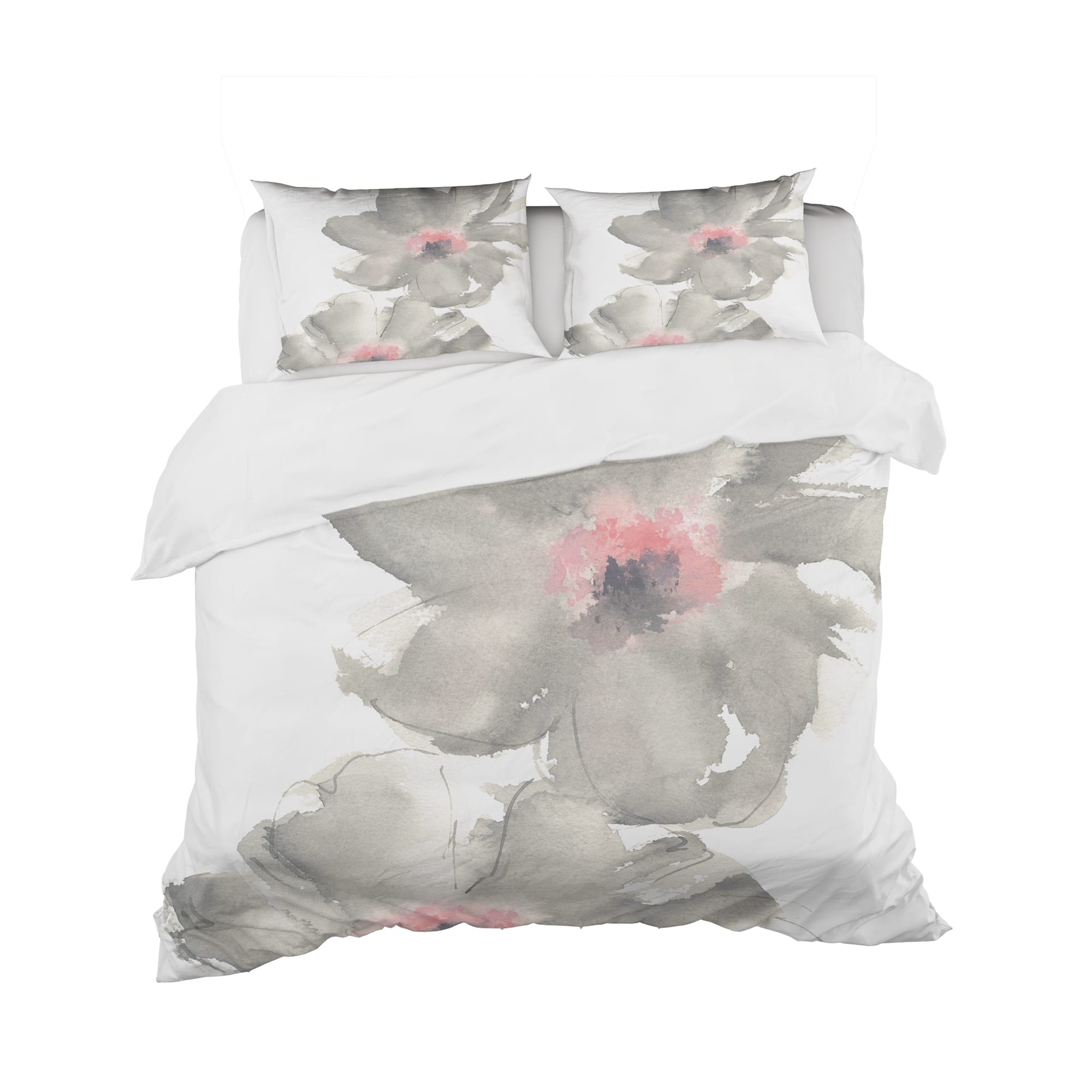 Designart &#x27;Shabby Gray Blush Cosmo I&#x27; Shabby Bedding Set - Duvet Cover &#x26; Shams