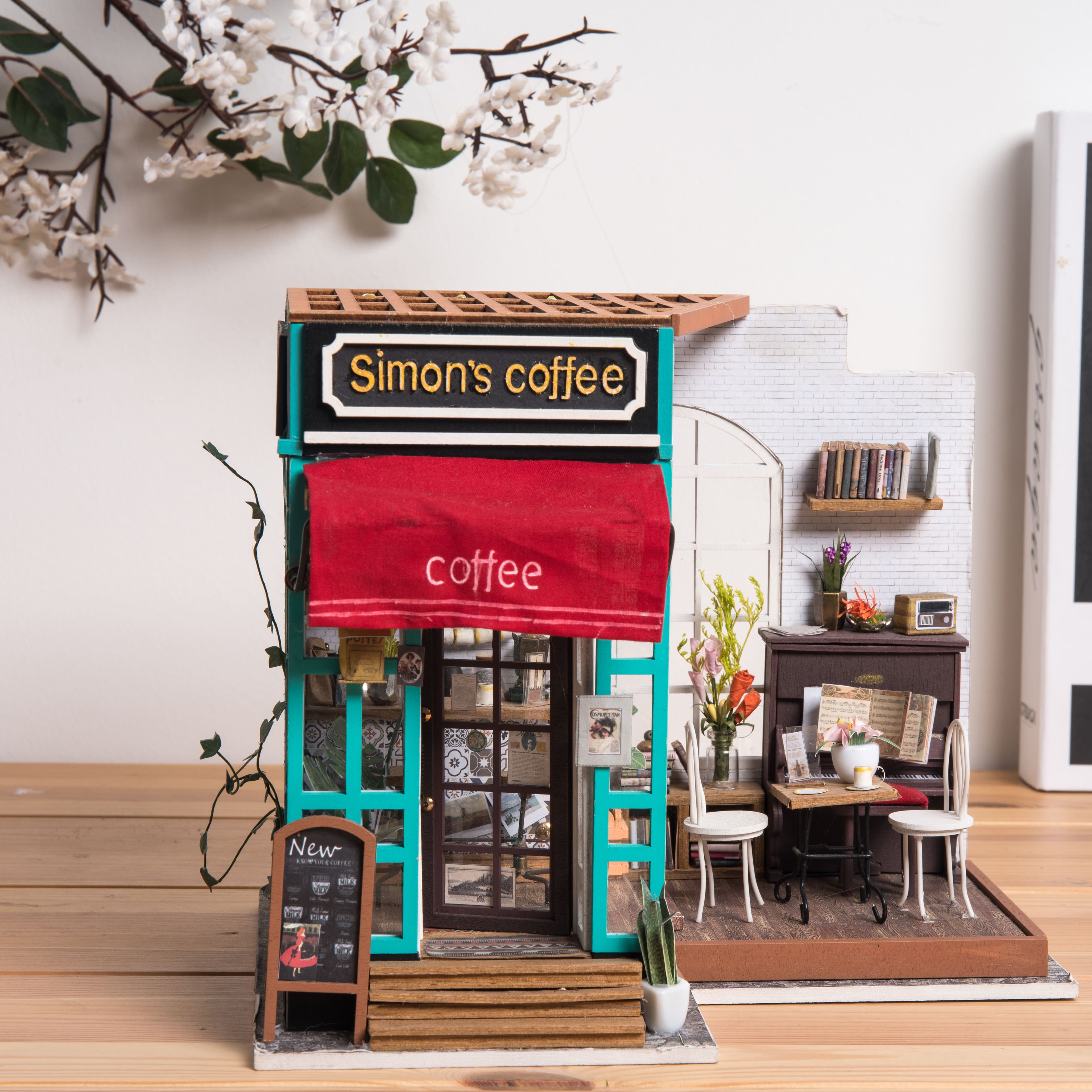 Rolife&#xAE; Simon&#x27;s Coffee Shop DIY Miniature House Kit