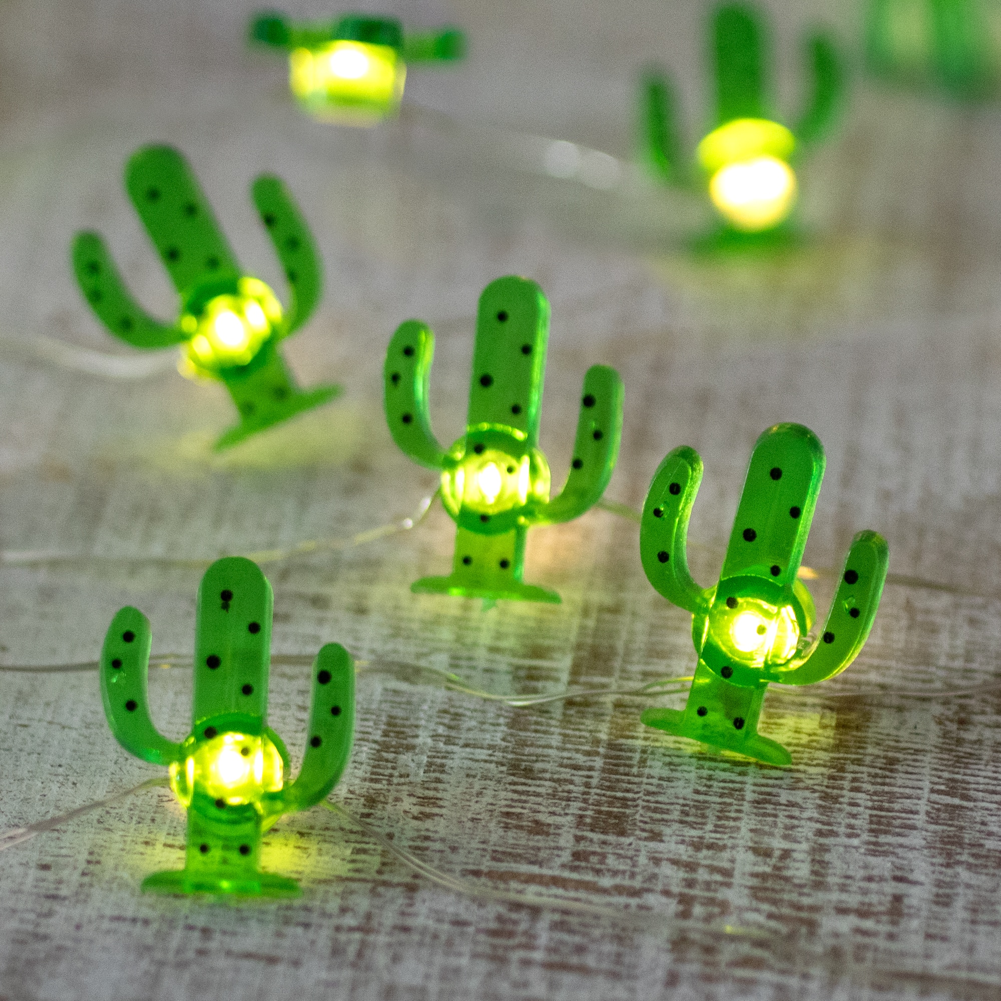 10ct. LED Green Cactus Fairy Lights Set