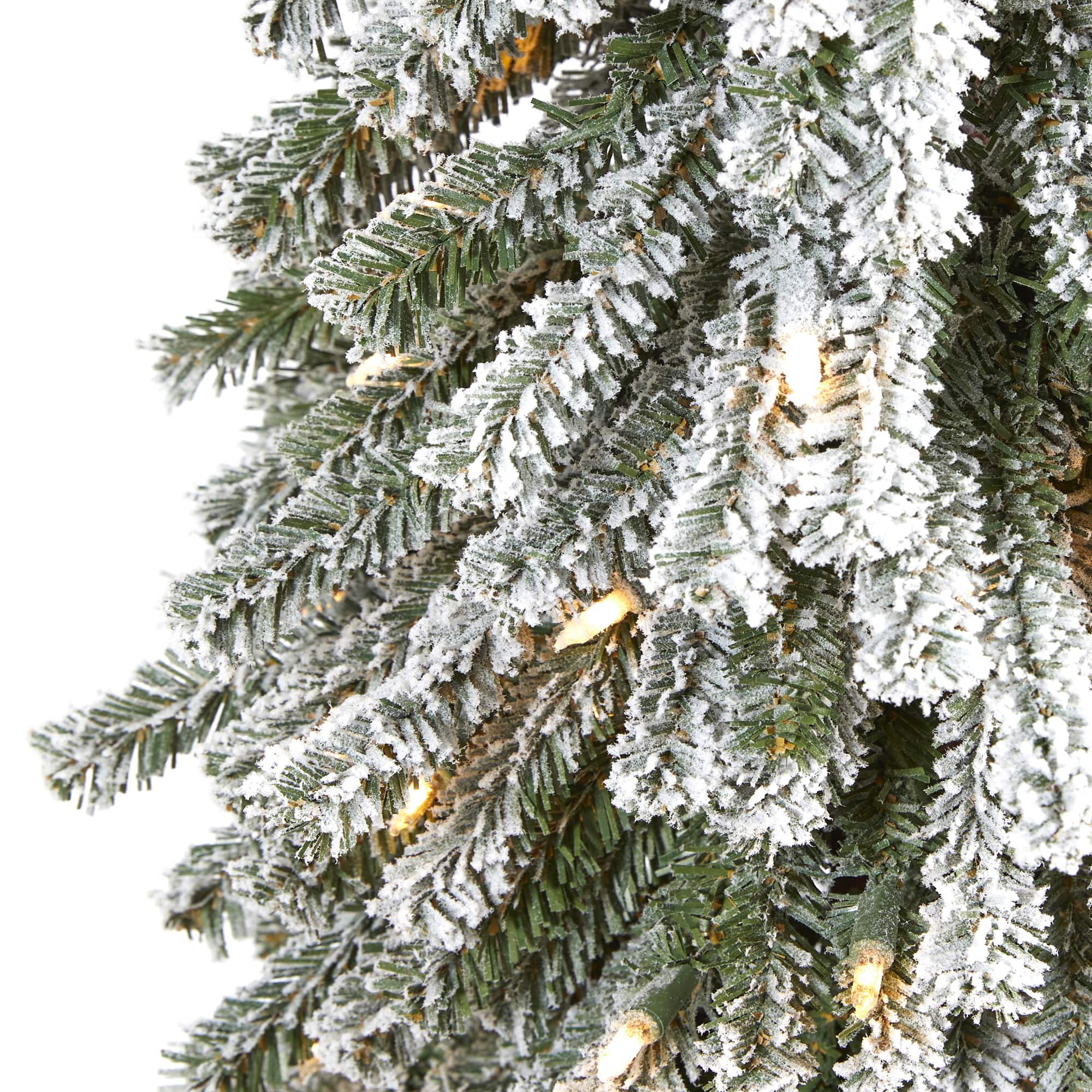 5ft. Pre-Lit Flocked Grand Alpine Artificial Christmas Tree, Clear LED Lights