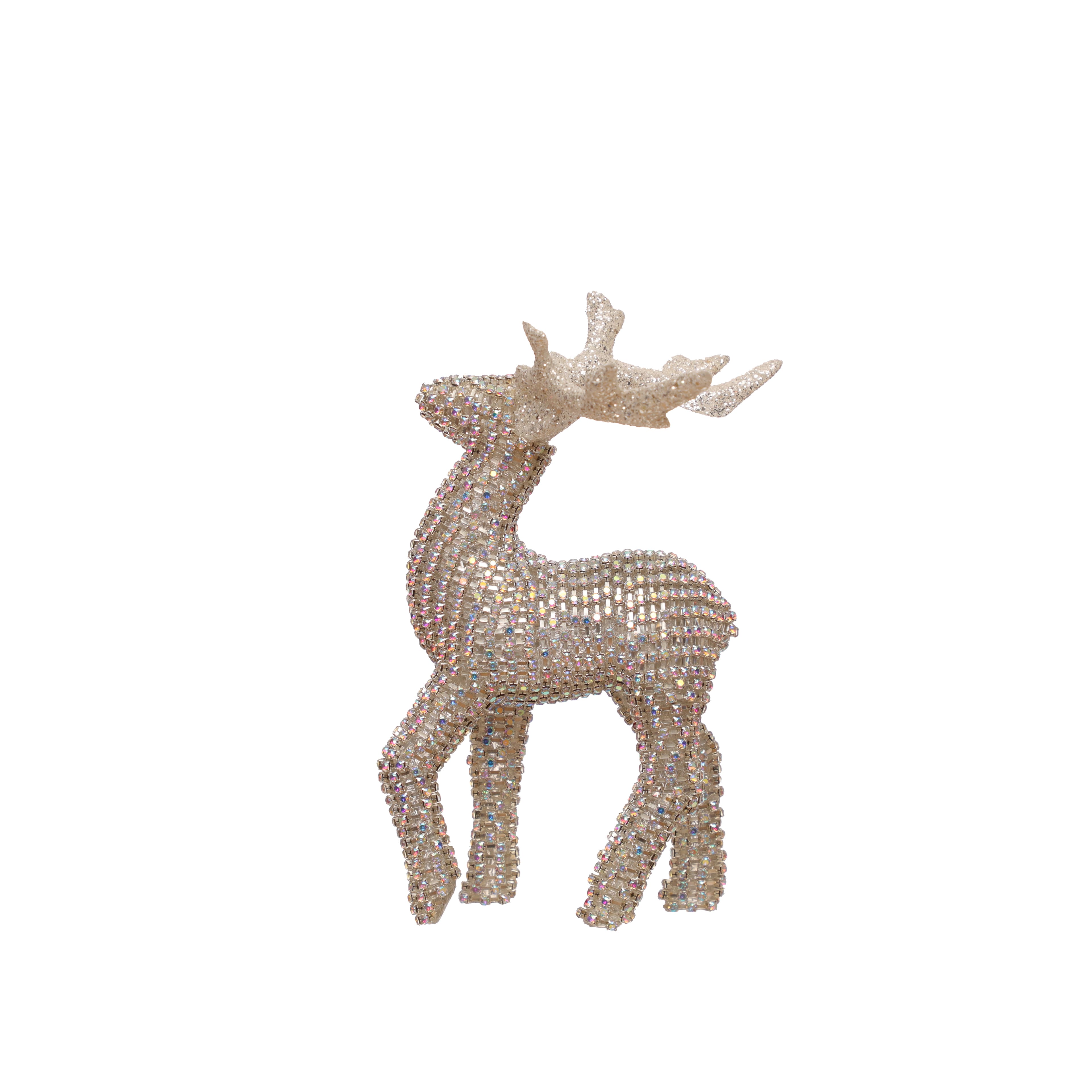 7&#x22; Gold Glitter &#x26; Crystal Standing Reindeer Tabletop D&#xE9;cor by Ashland&#xAE;