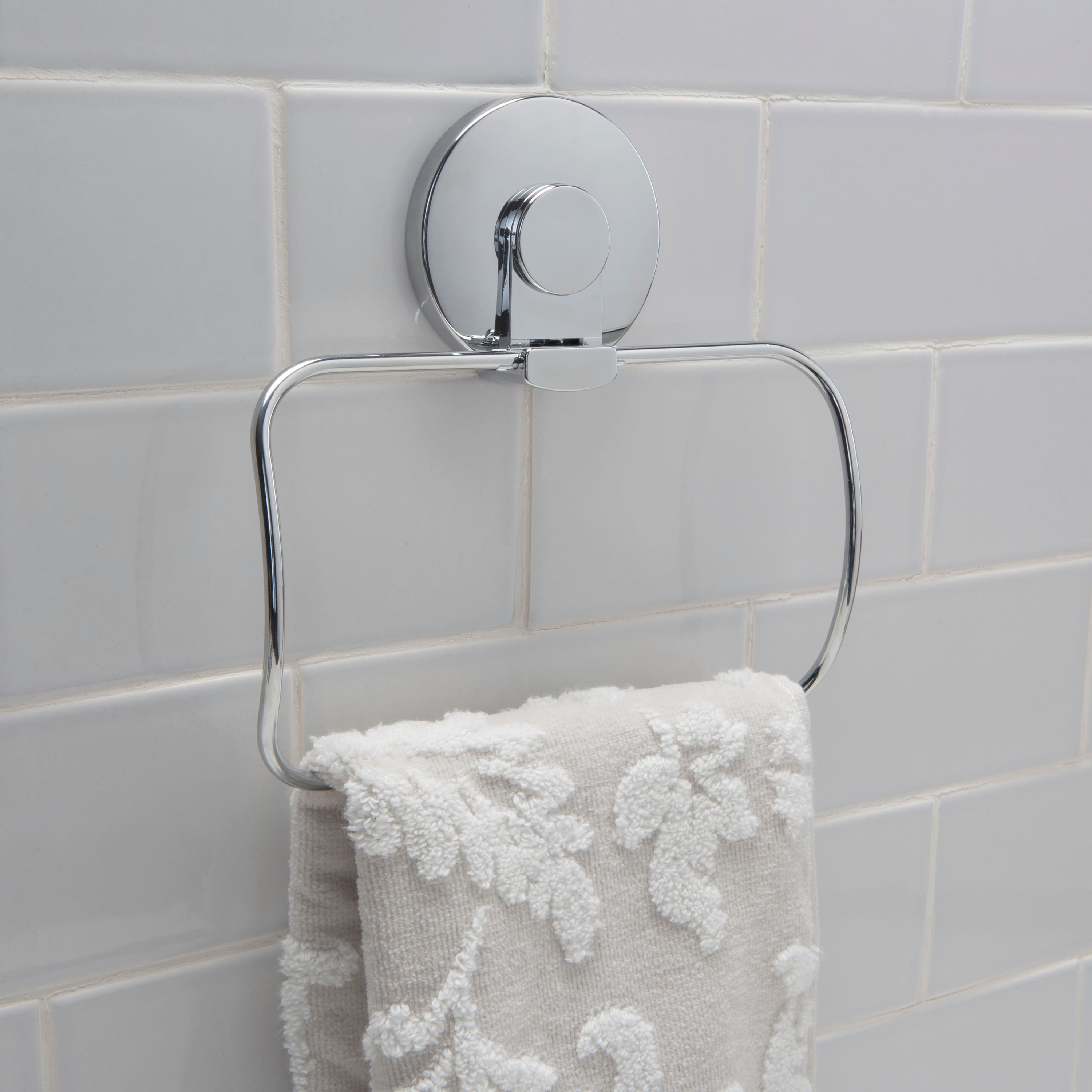 Bath Bliss Chrome Gel Suction Towel Holder