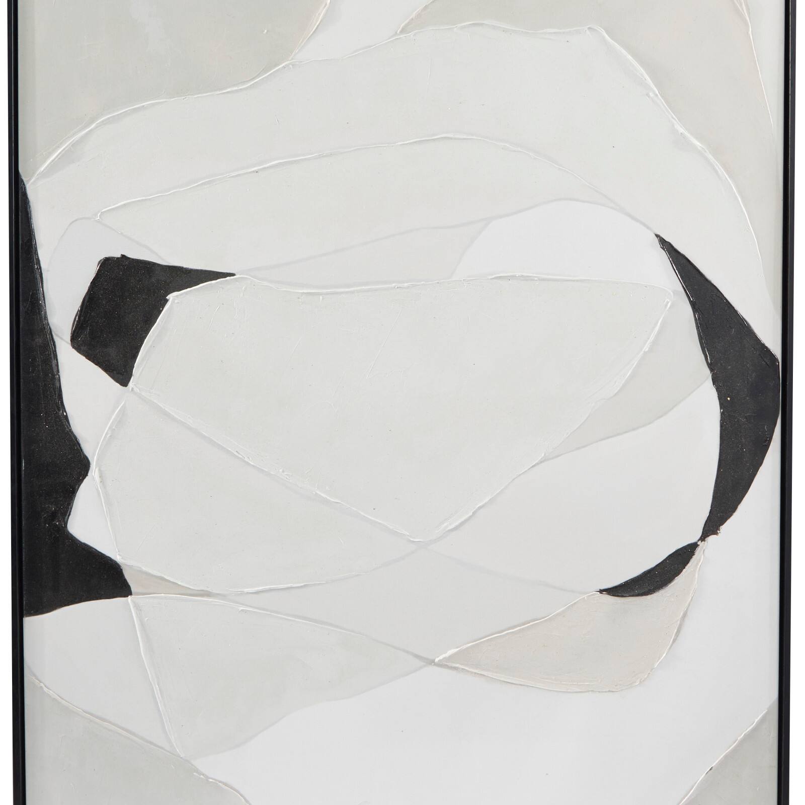 White Canvas Abstract Framed Wall Art with Black Frame Set of 2 30&#x22;, 40&#x22;