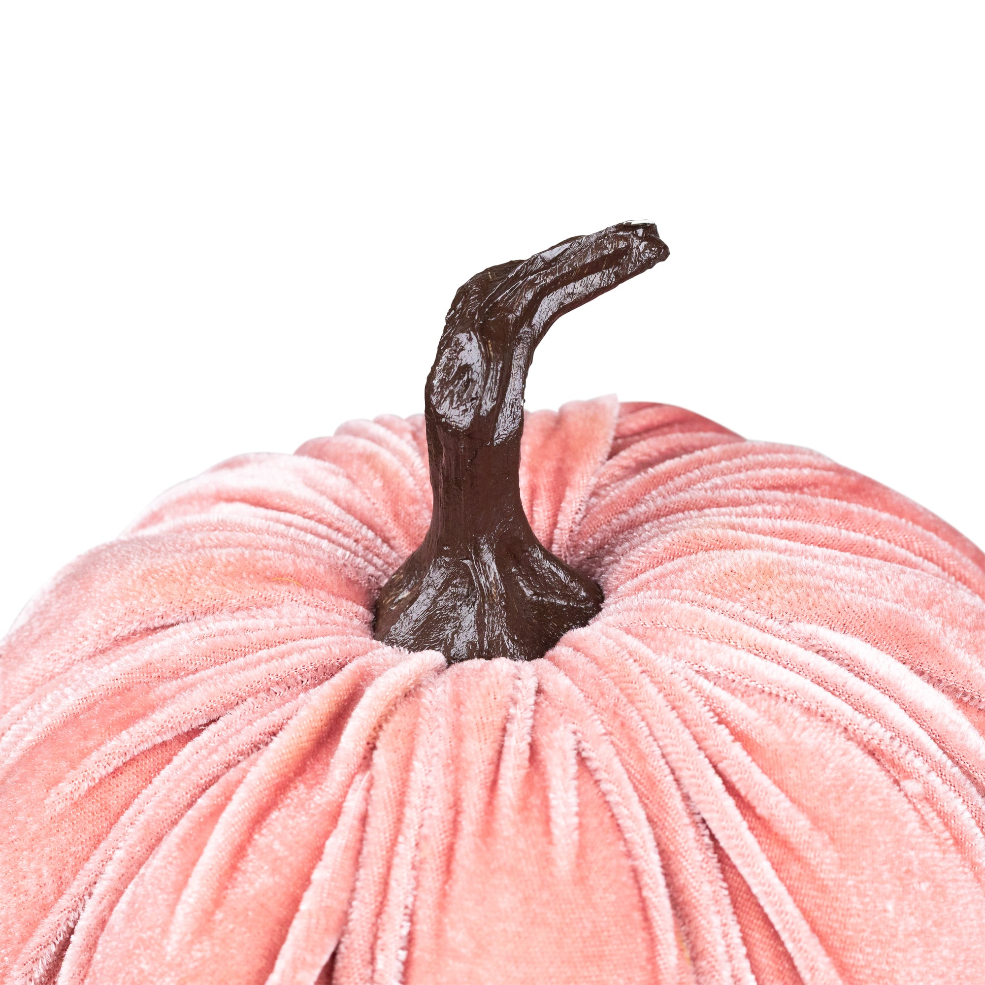6.25" Pink Velour Pumpkin Fall Harvest Decoration