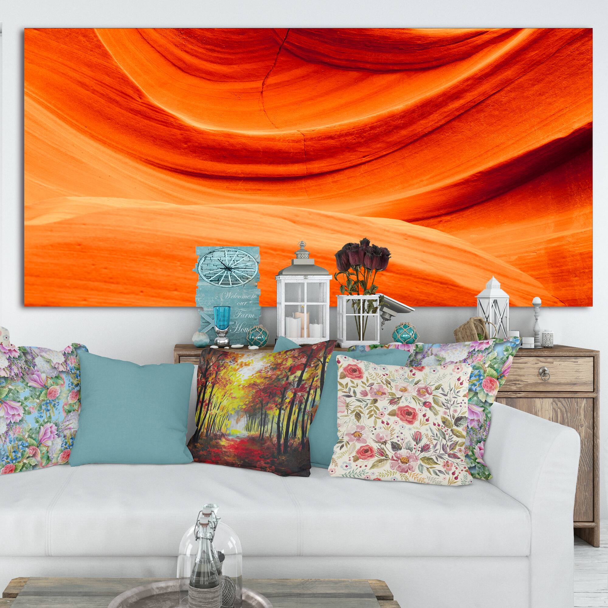 Designart - Antelope Canyon Orange Wall - Landscape Photography Canvas Print
