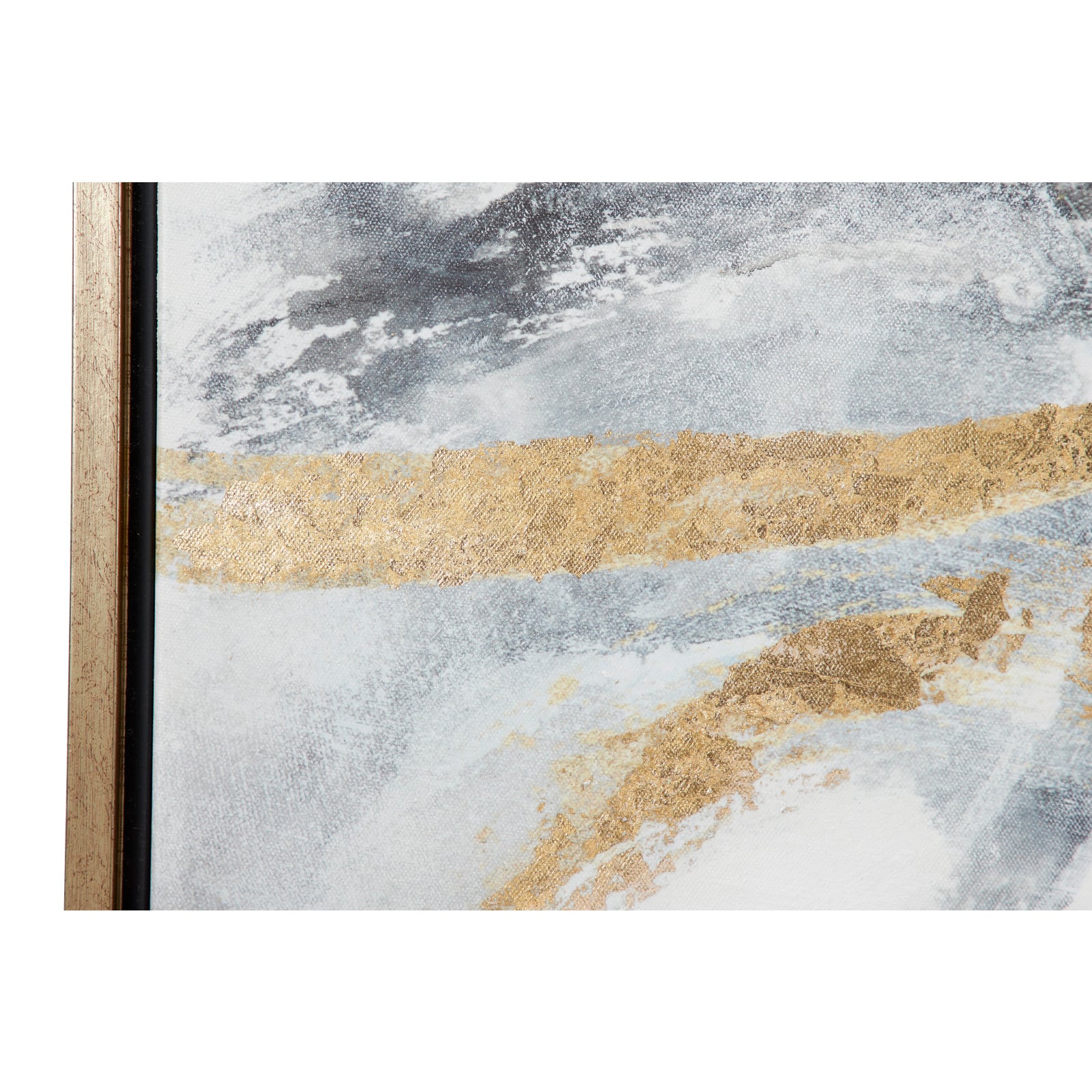 CosmoLiving by Cosmopolitan Gold Contemporary Abstract Canvas Wall Art