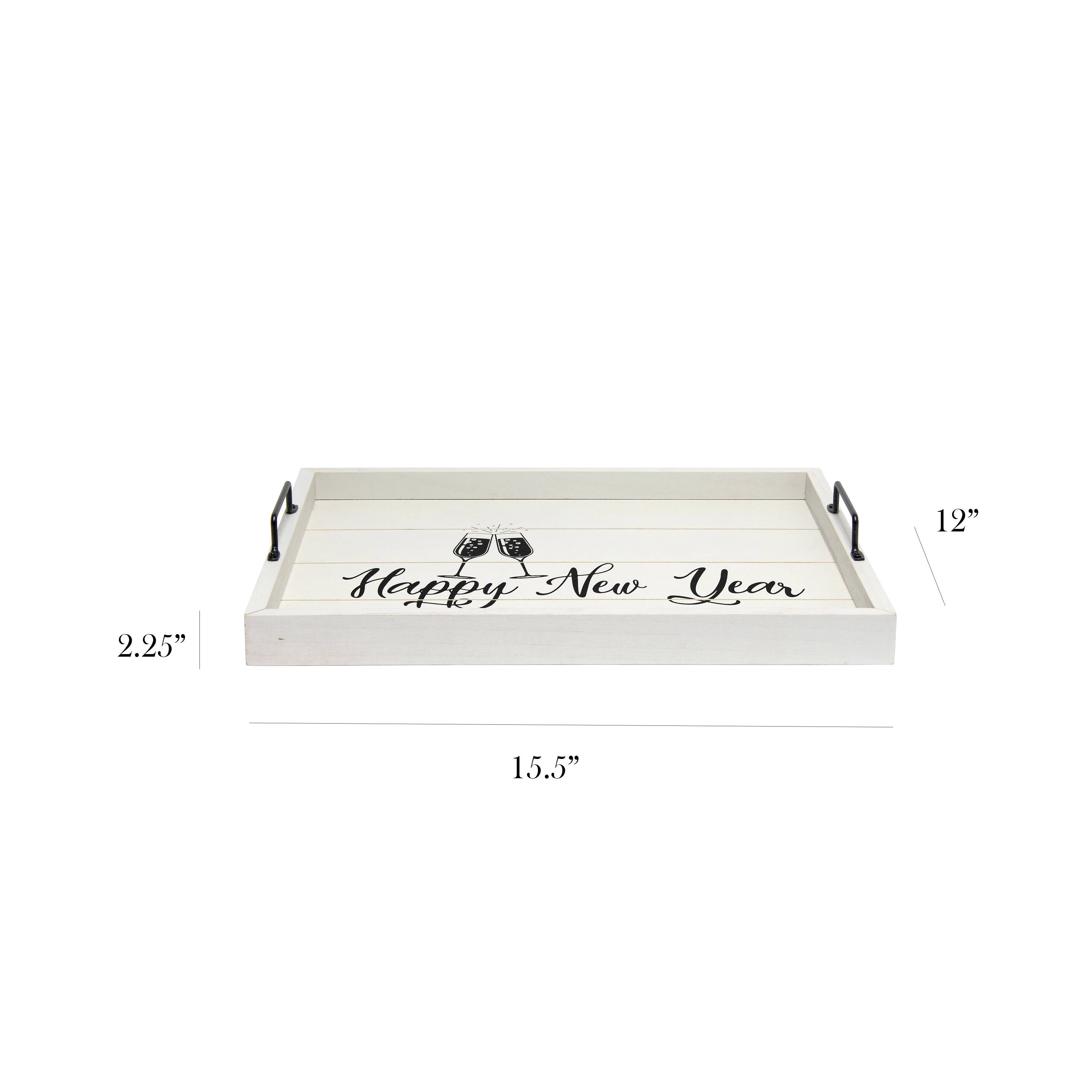 Elegant Designs™ 15.5" Happy New Year Serving Tray with Handles