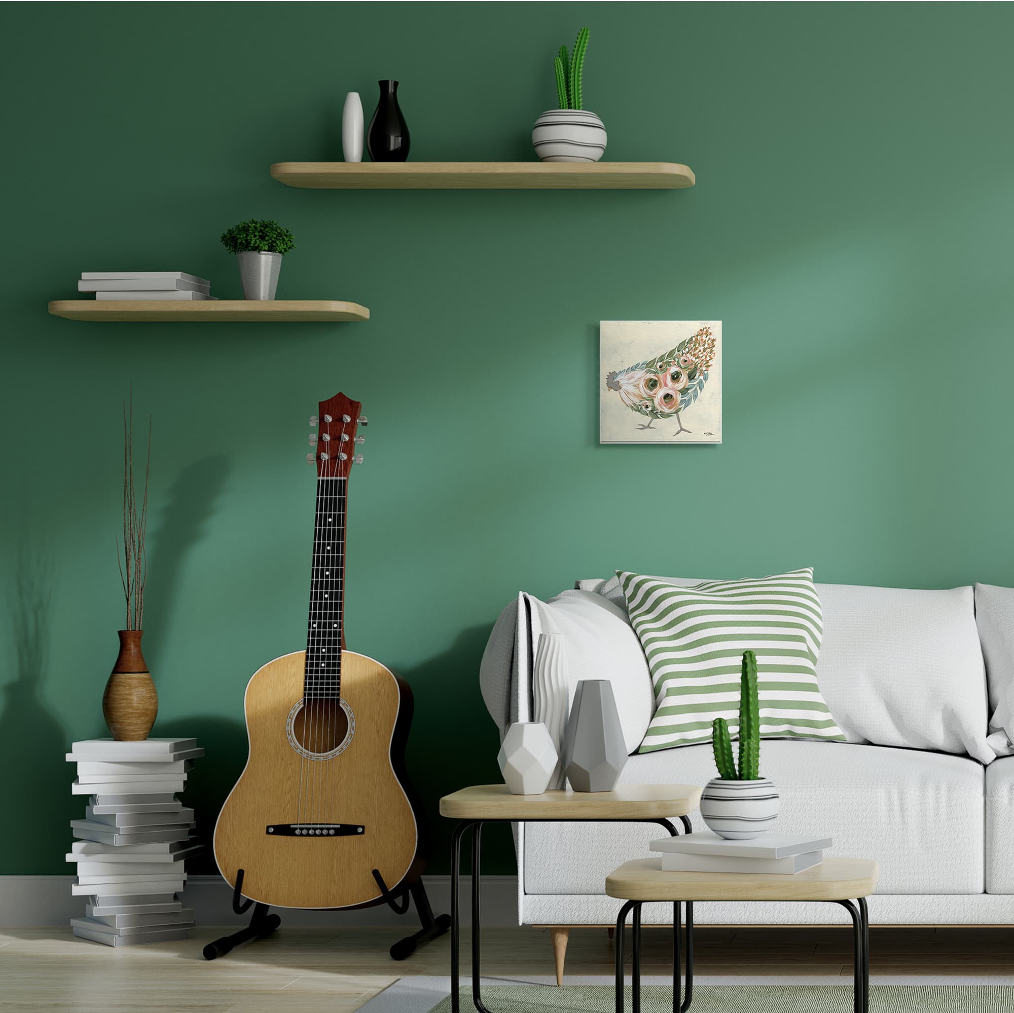 Stupell Industries Vintage Farm Chicken Pink Floral Body, 12" x 12"