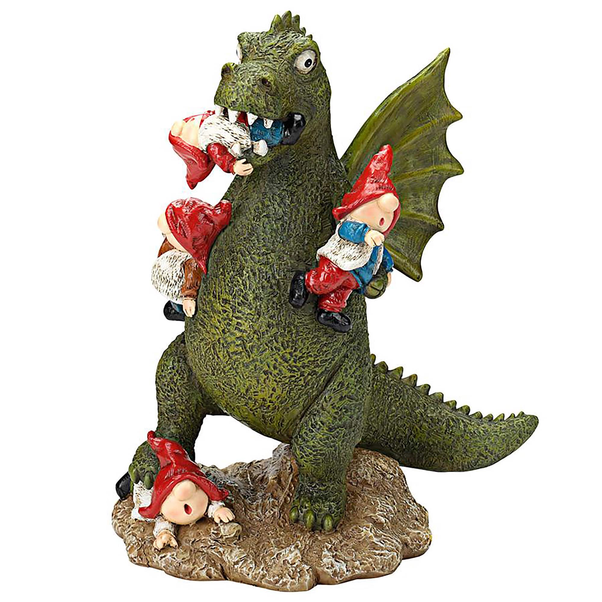 Design Toscano 12&#x22; Dragon&#x27;s Gonna Get Ya! Garden Gnome Apocalypse Statue