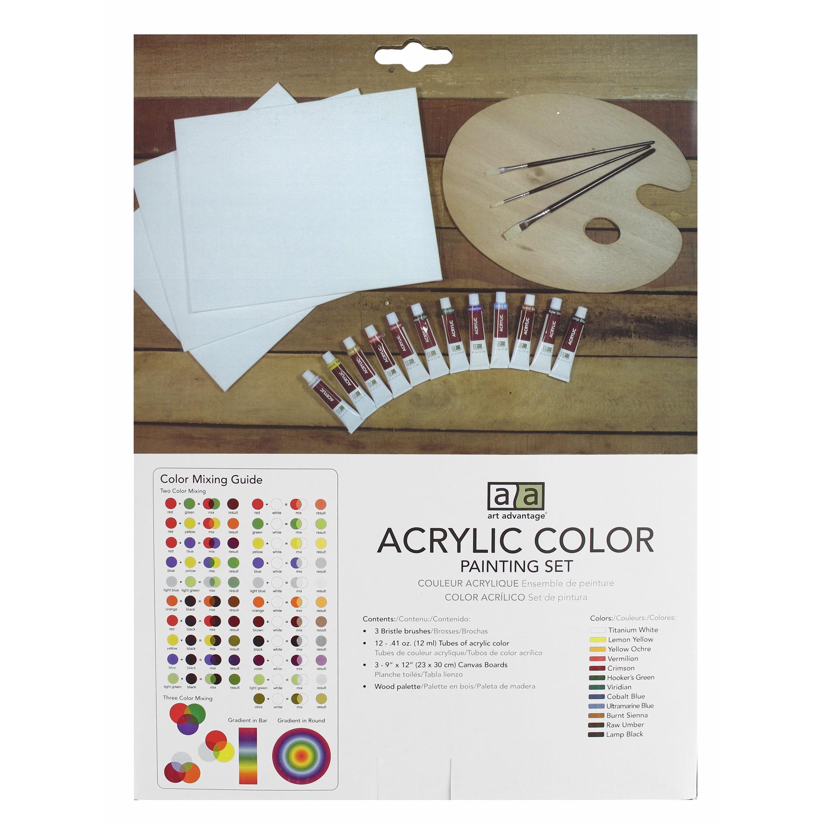 Art Advantage&#xAE; 12-Color Mini Acrylic Paint Set