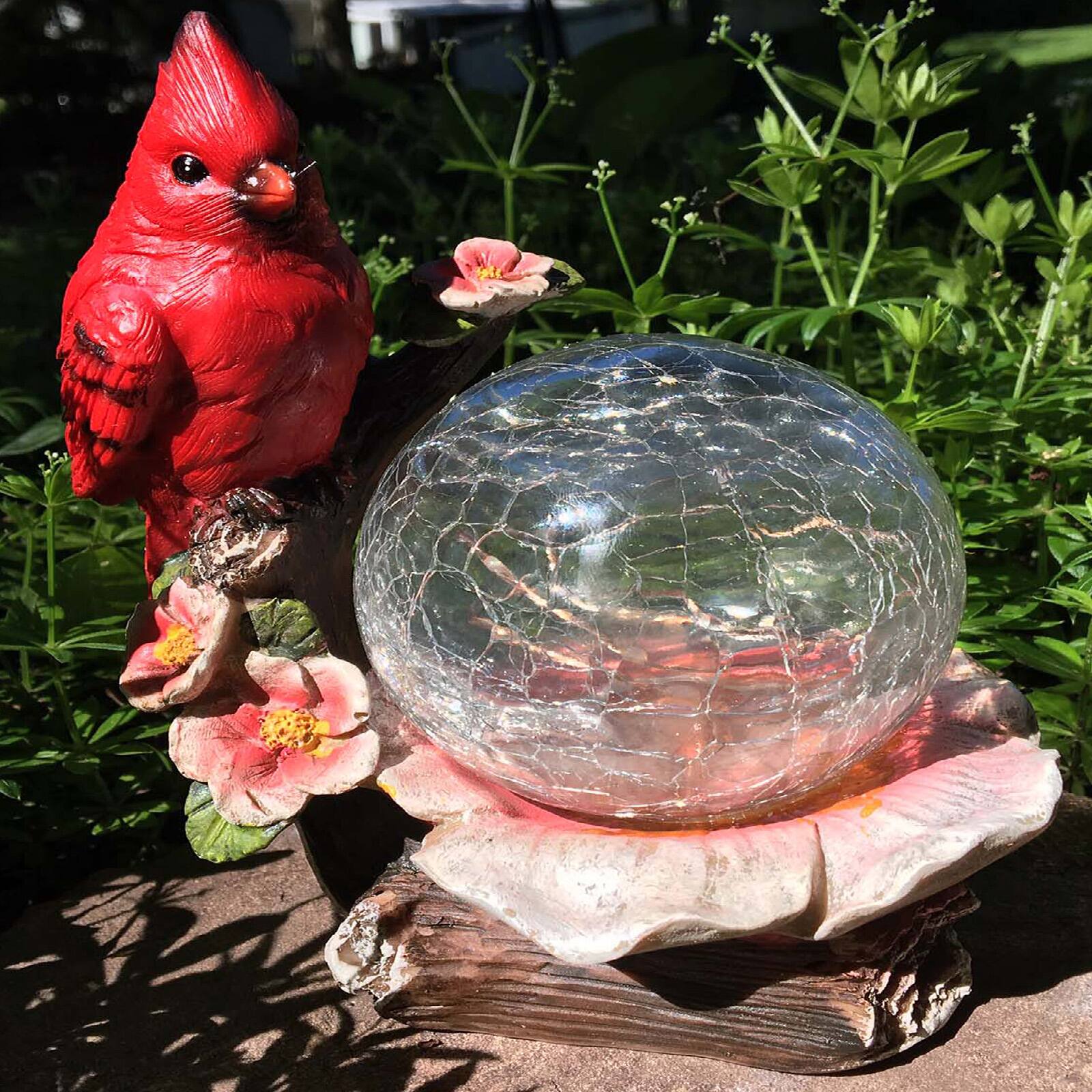 Santa&#x27;s Workshop 7.5&#x22; Cardinal With Crackle Glass Ball