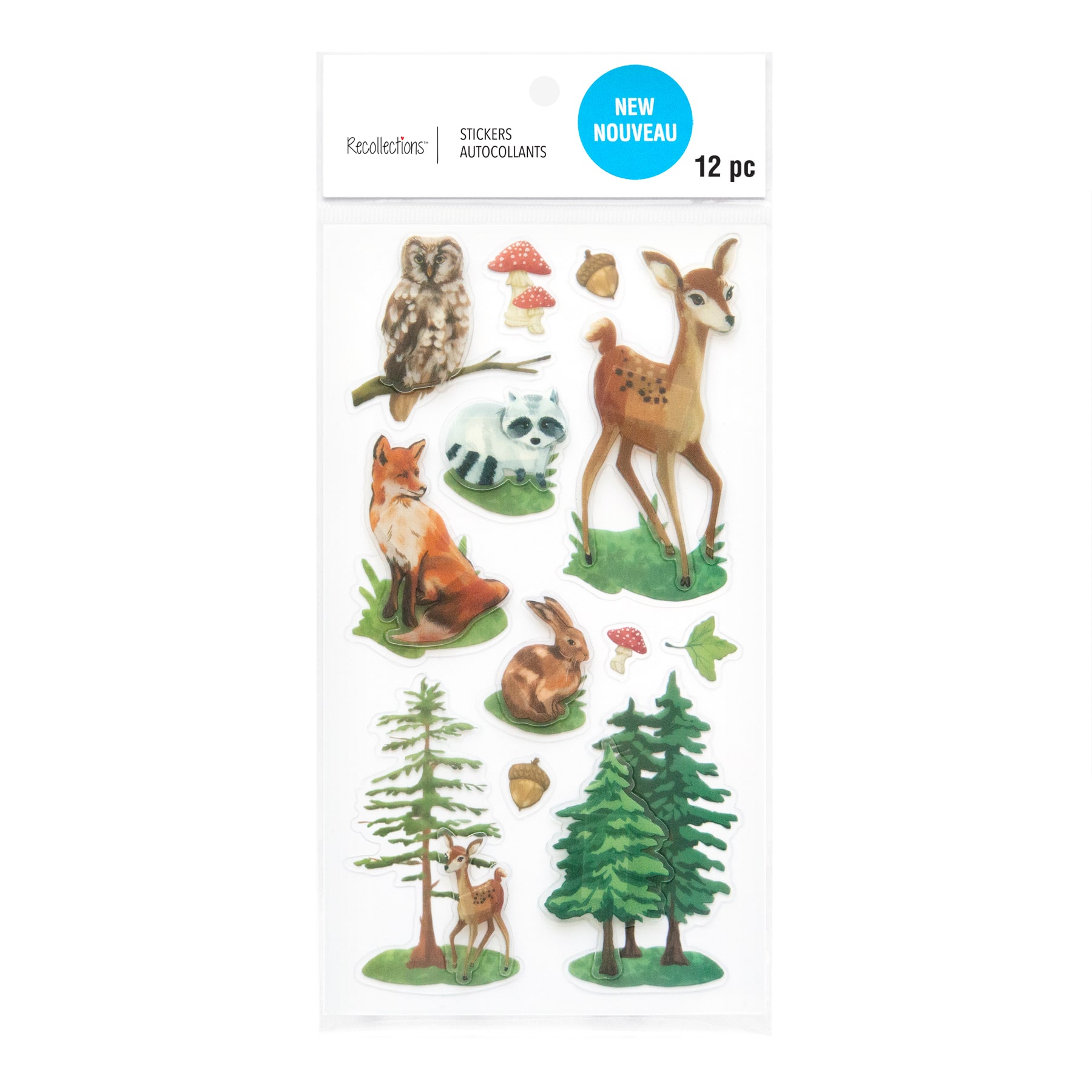 12 Pack: Woodland Animal Stickers by Recollections&#x2122;
