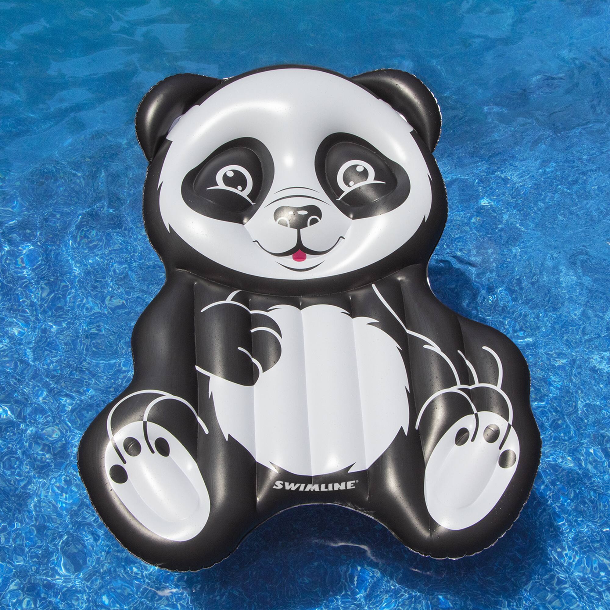 Swimline 71&#x22; Inflatable Black &#x26; White Panda Pool Float