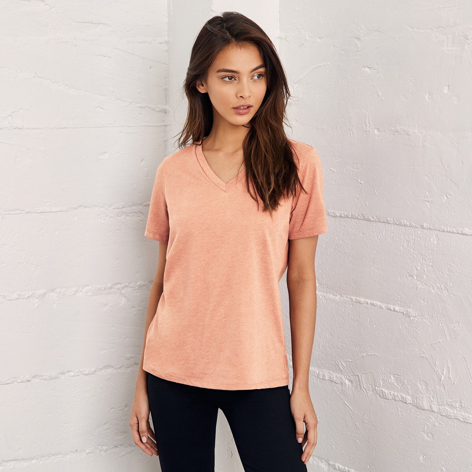 6 Pack: BELLA+CANVAS&#xAE; Women&#x27;s Relaxed V-Neck Heather T-Shirt