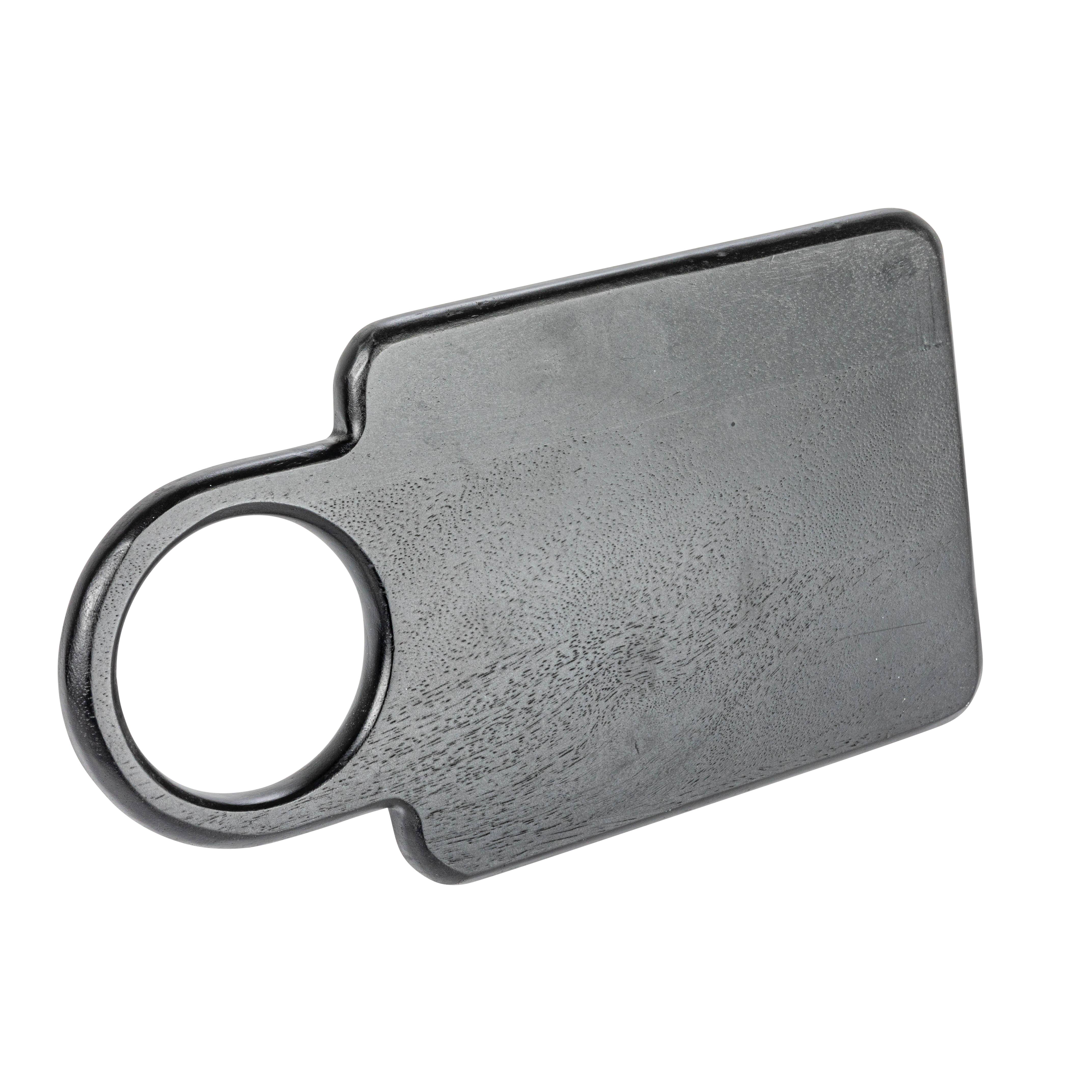 Hello Honey® 12" Black Modern Wood Cutting or Charcuterie Board with Handle