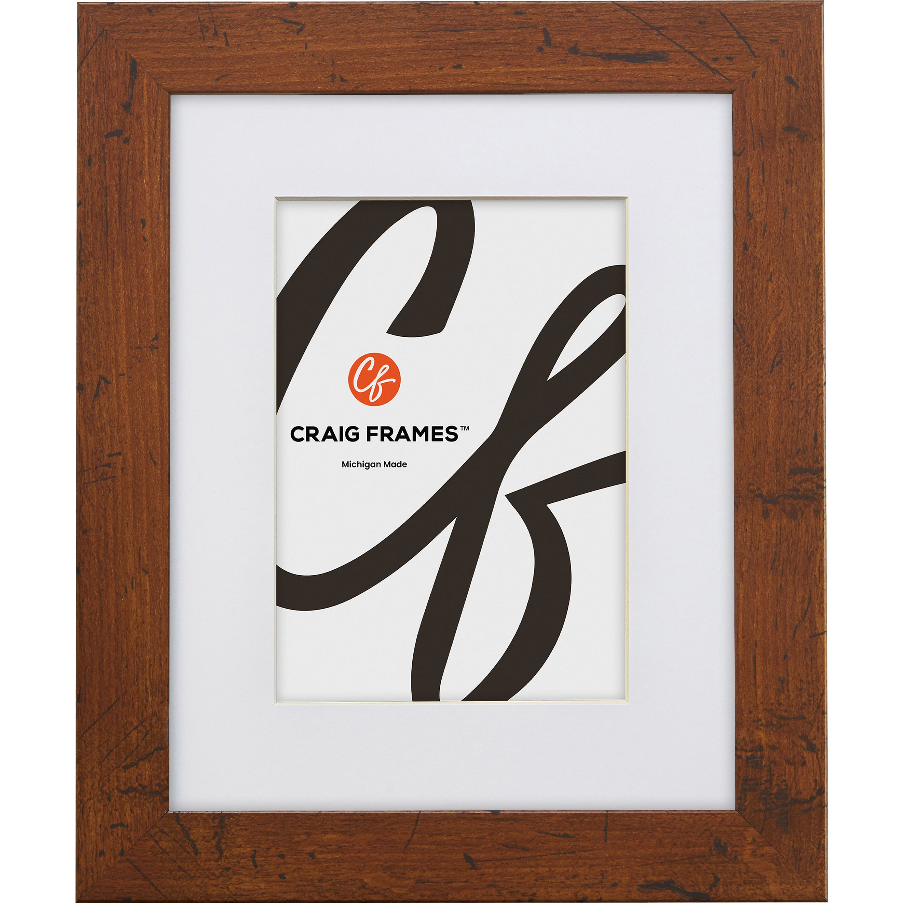 Craig Frames 4 Pack: Bauhaus 125 Dark Walnut Picture Frame with Mat