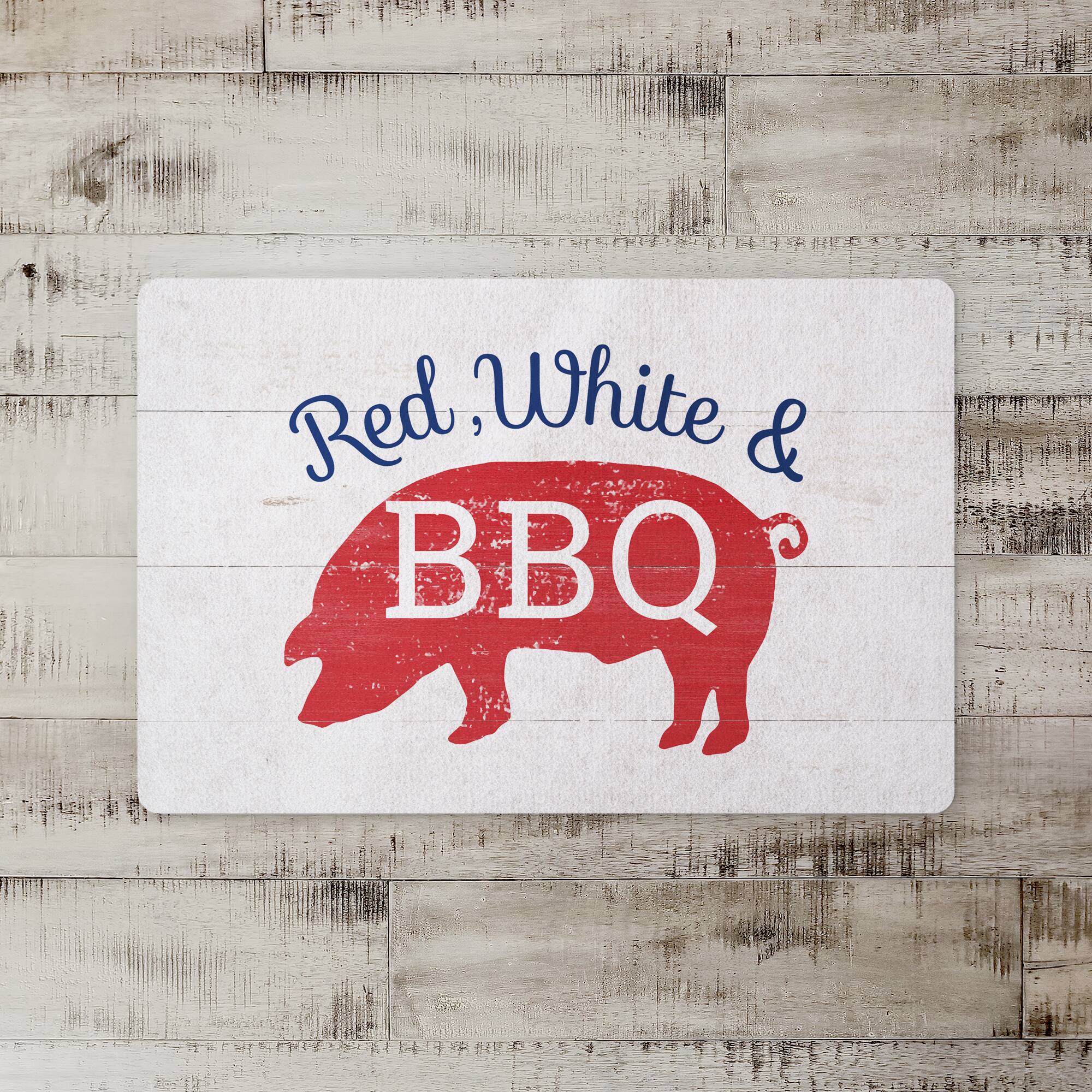 Red, White &#x26; BBQ Floor Mat