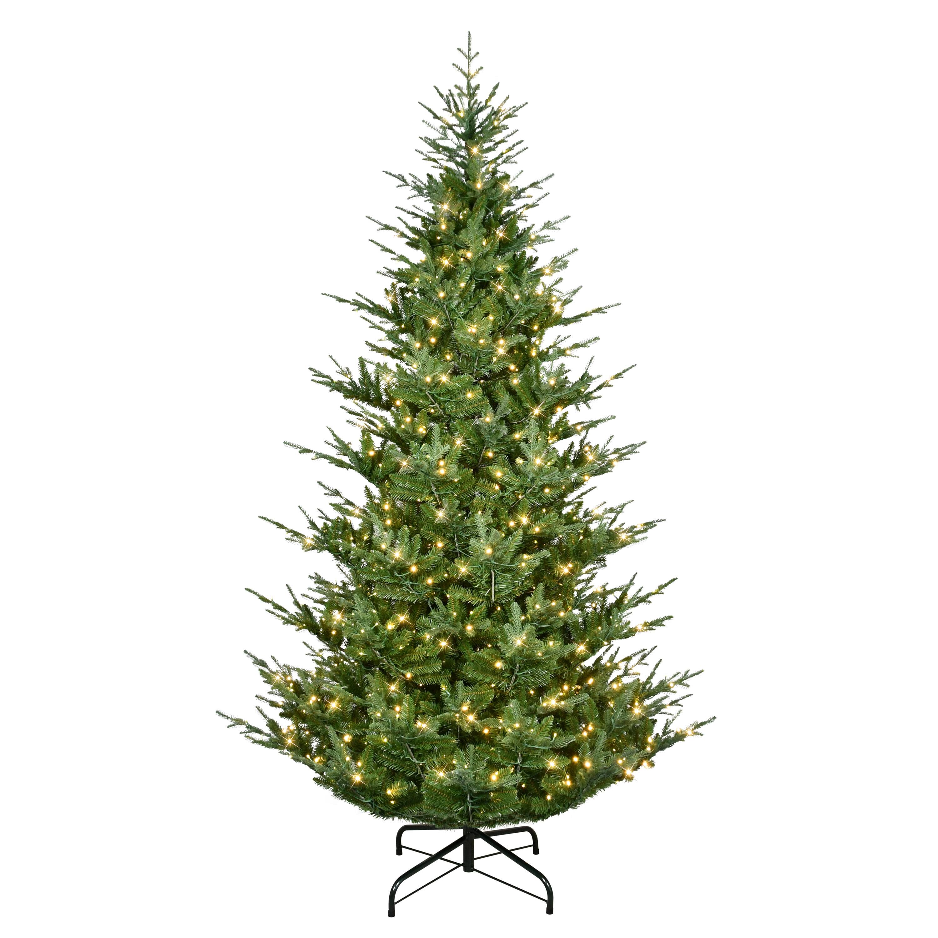 10ft. Pre-Lit Hillside Spruce Artificial Christmas Tree, Warm White LED Lights