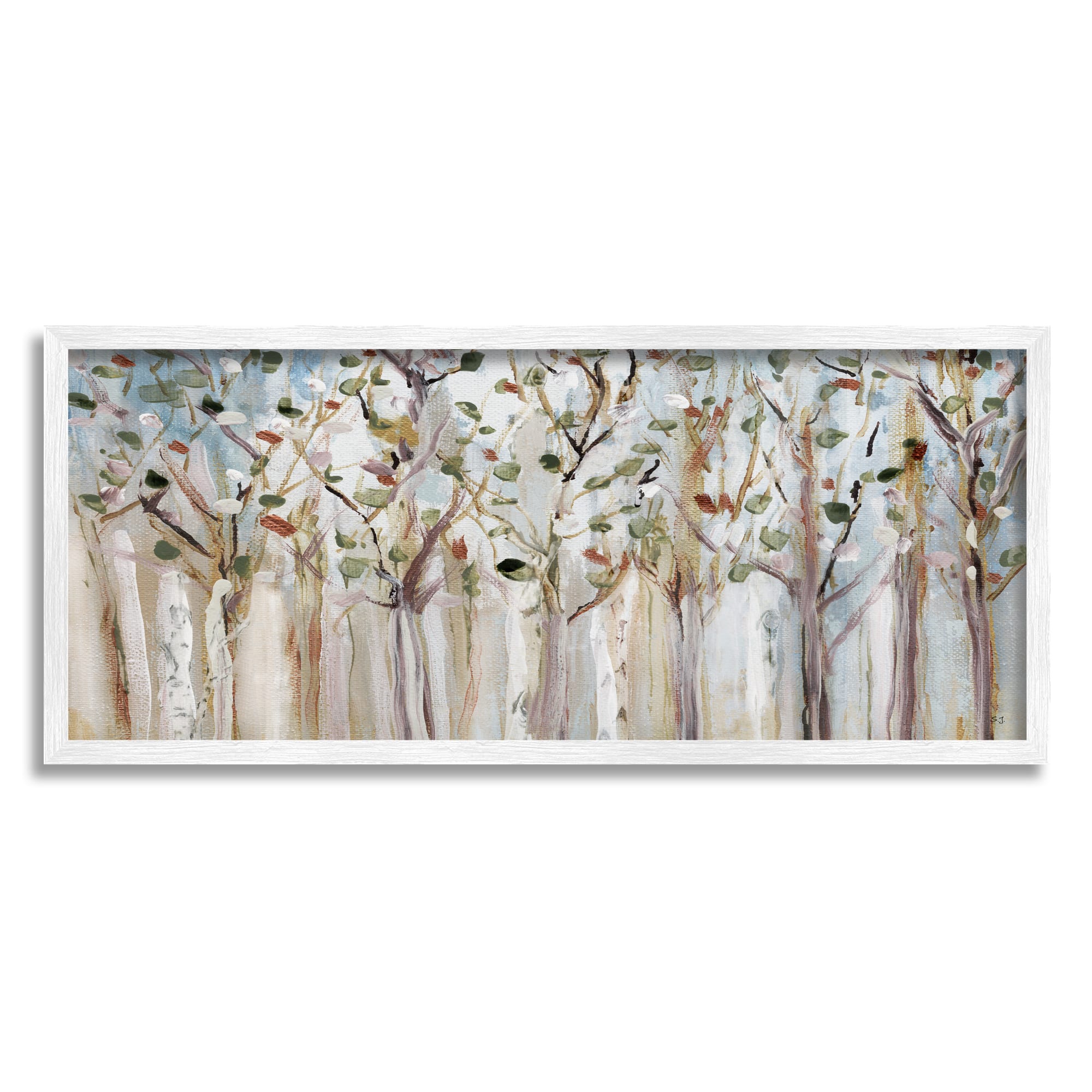 Stupell Industries Bare Branch Trees Birch Forest Fall Twigs Abstract Painting Framed Giclee Art