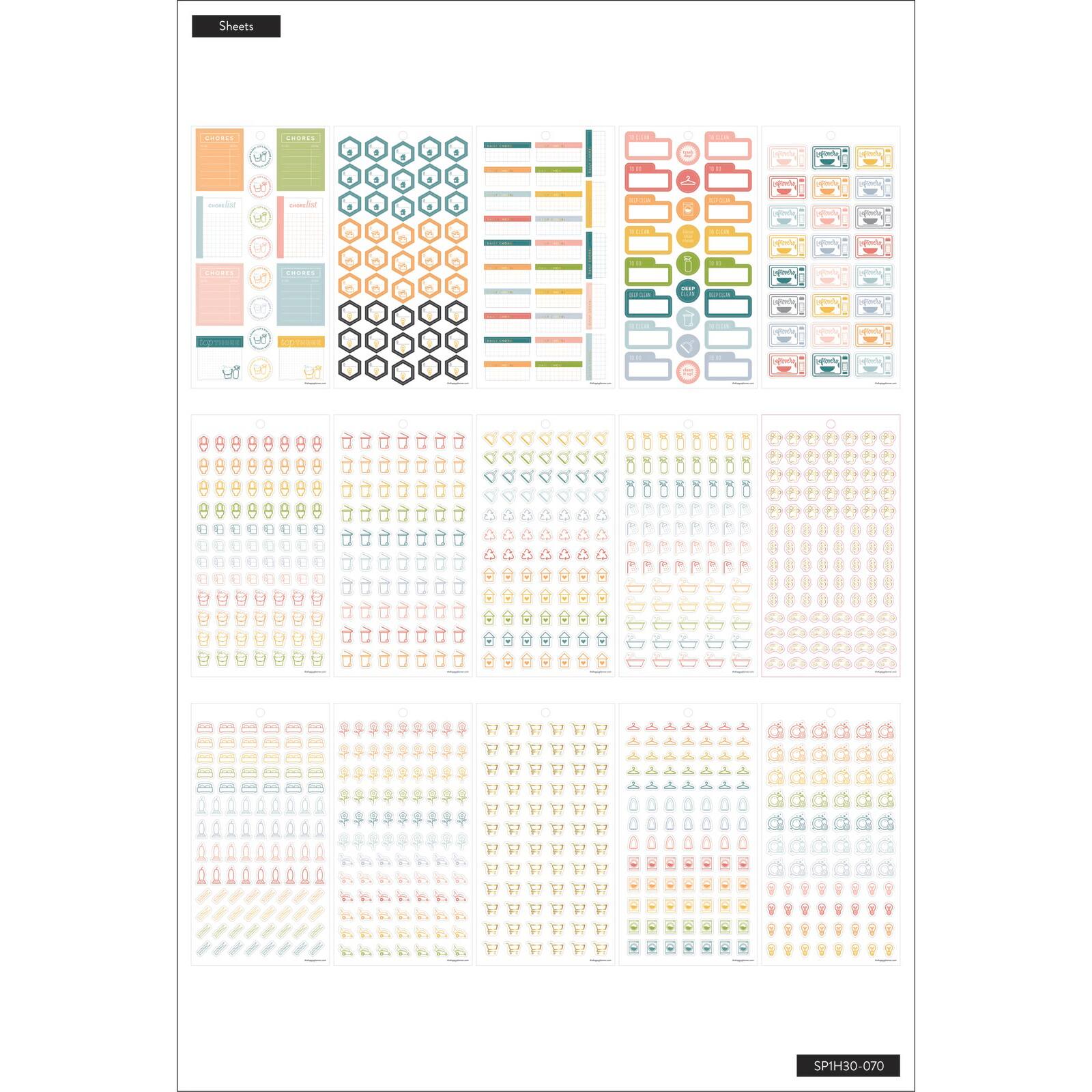 cleaning stickers Daily Dots laundry housework washing planner stickers