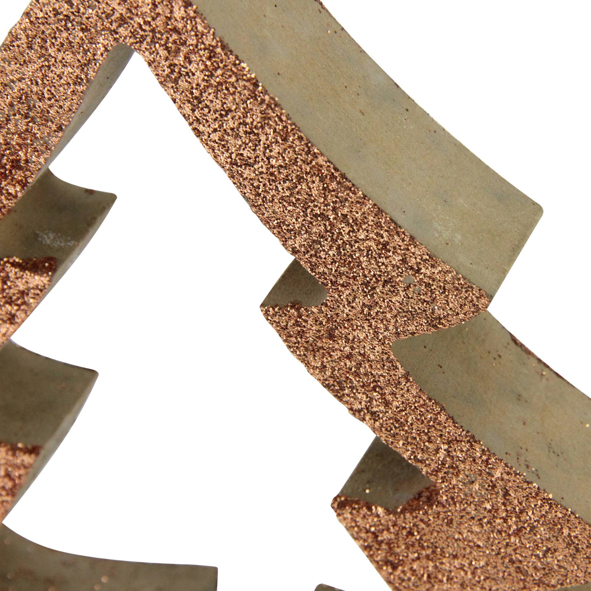 7" Brown Glittered Cutout Christmas Tree Ornament