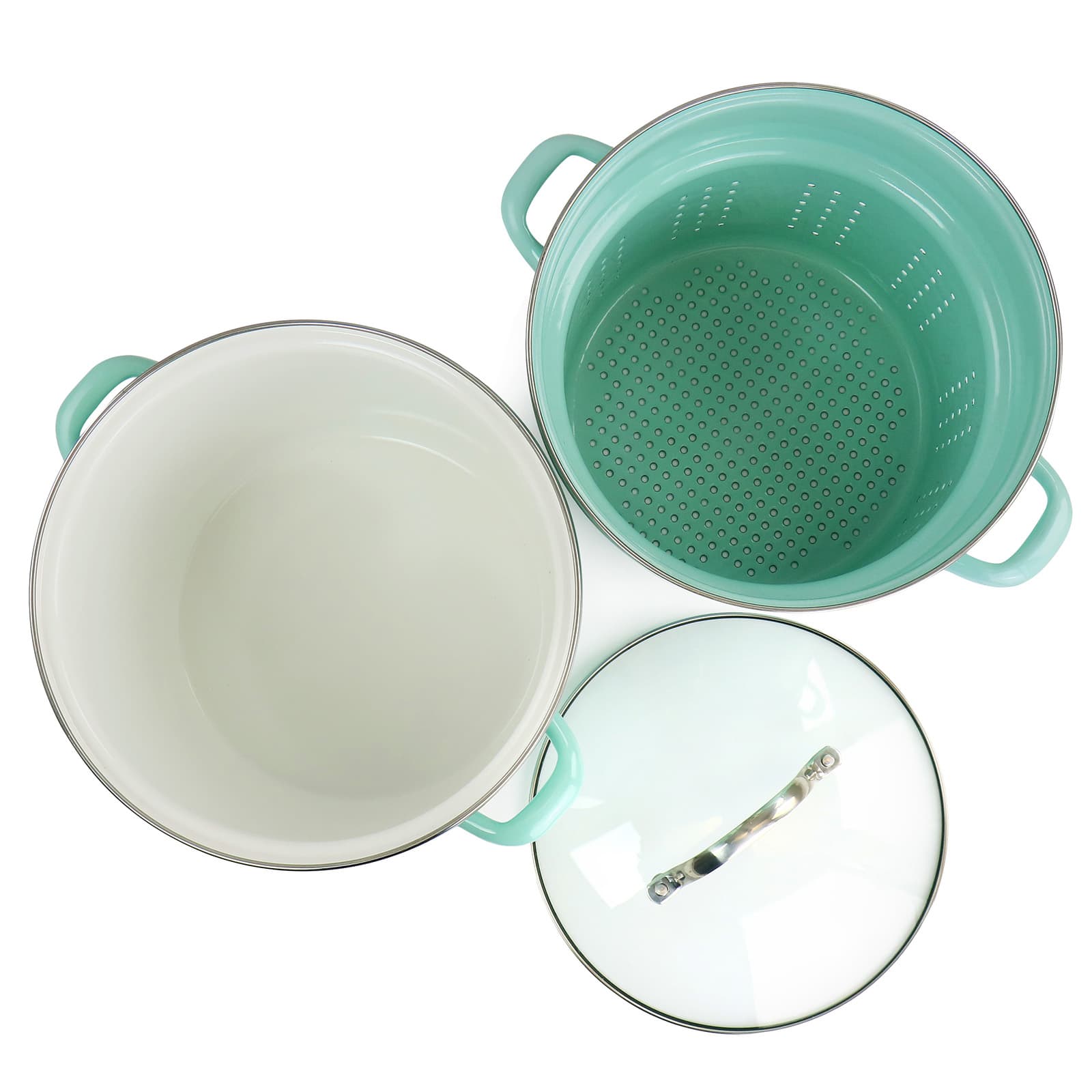Martha Stewart 8qt. Aqua Dual Stock Pot & Steamer Set