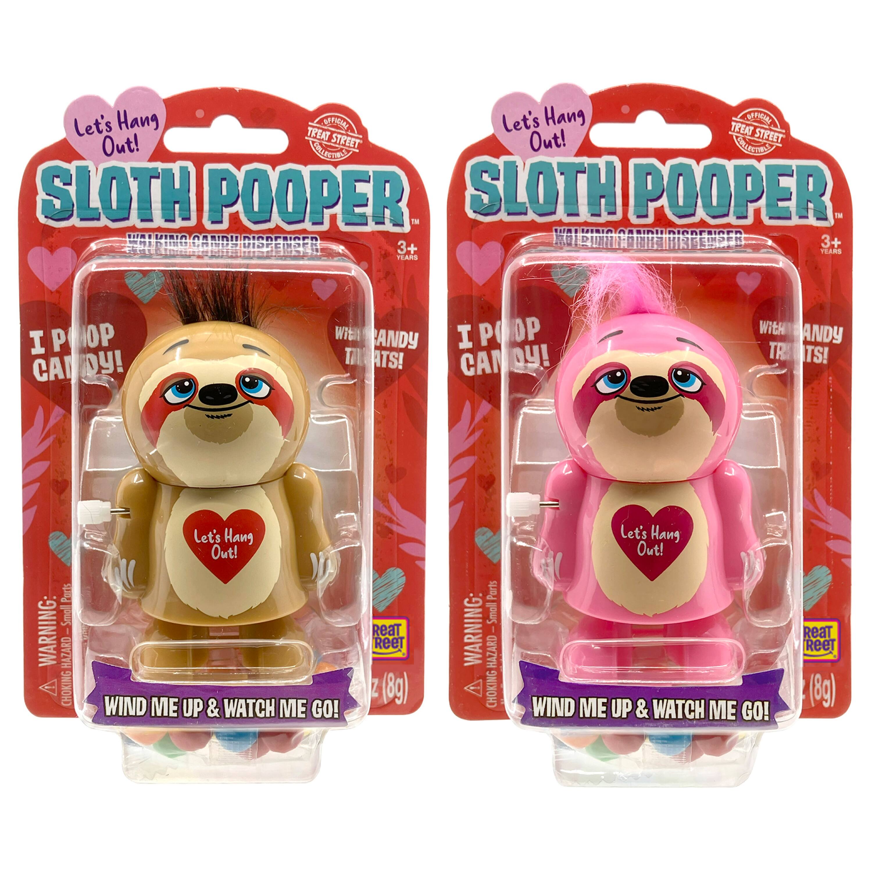 Assorted Valentine&#x27;s Sloth Pooper&#x2122; Candy Toy
