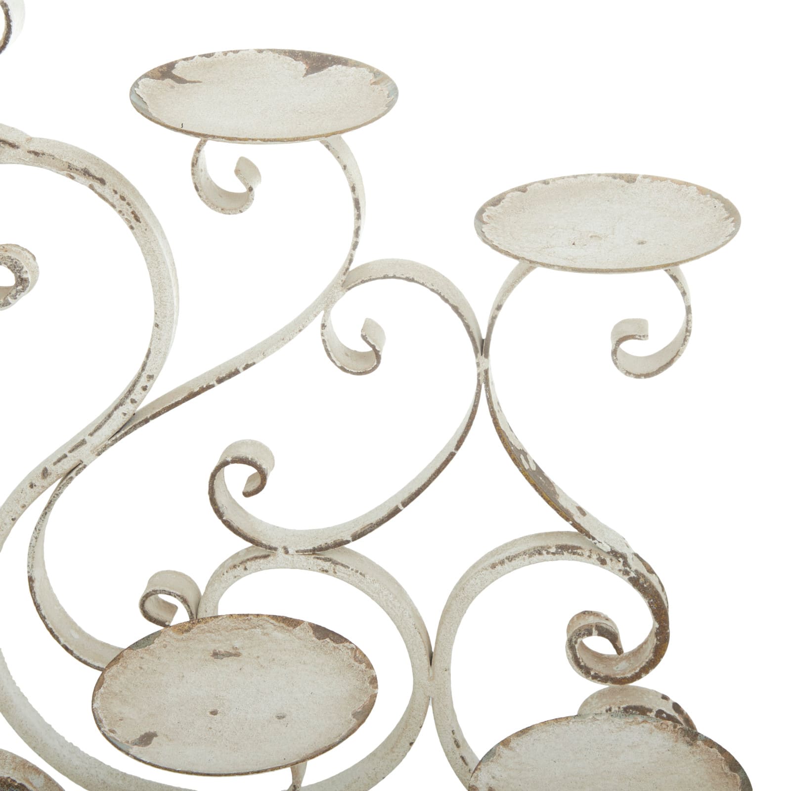 White Iron French Country Candelabra, 18" x 23" x 8"