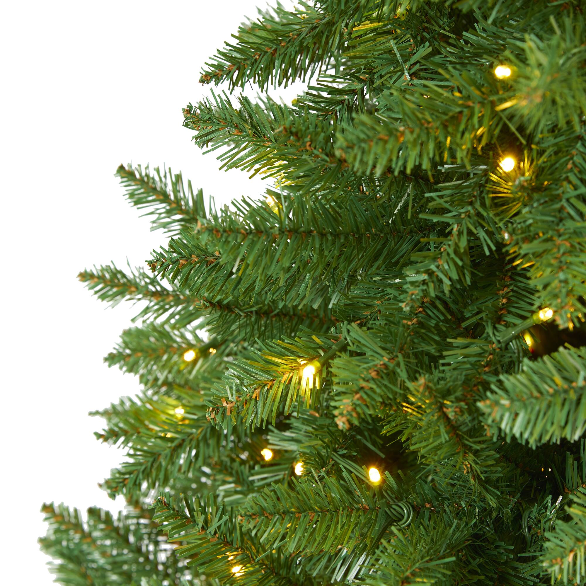 6.5ft. Pre-Lit Green Valley Fir Artificial Christmas Tree with Clear LED Lights