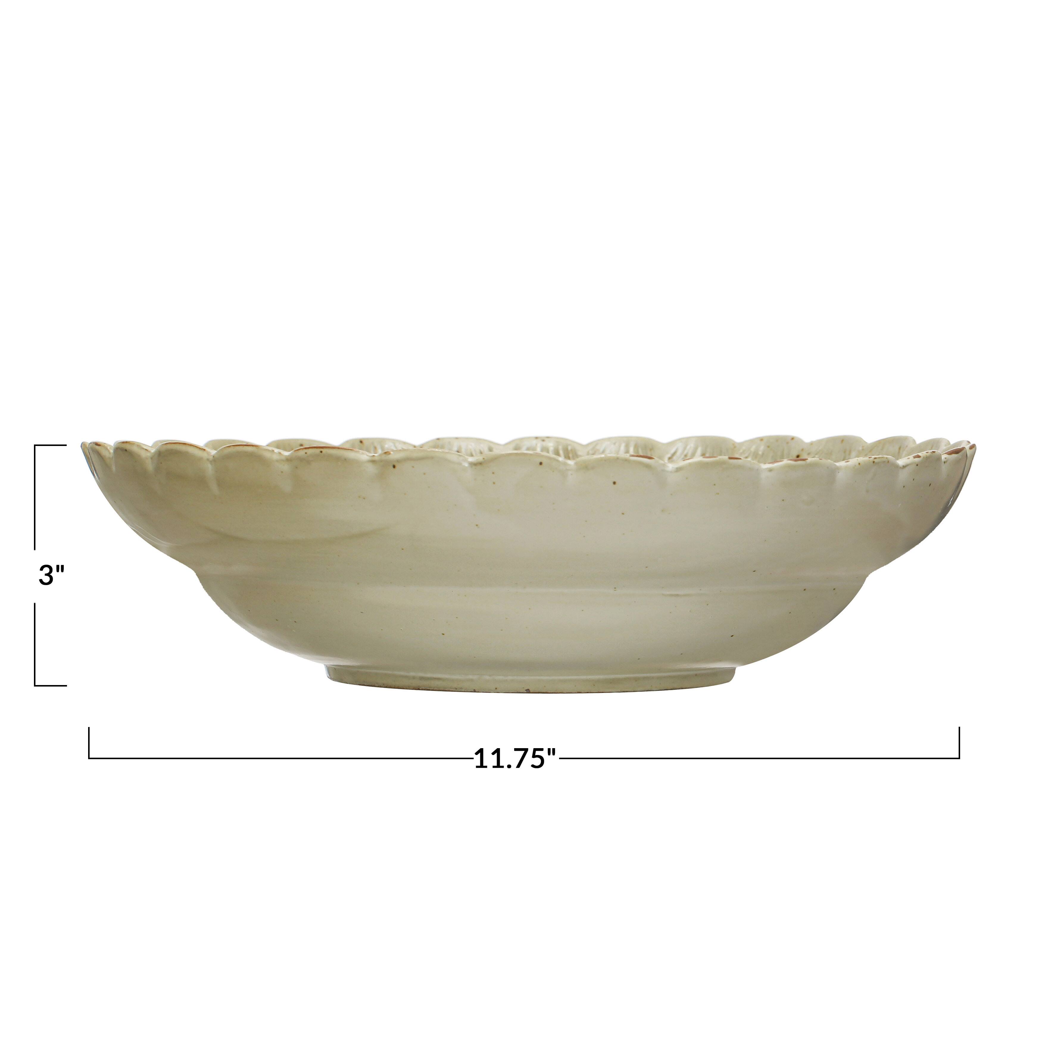Hello Honey® Ivory Scalloped Edge Stoneware Bowl