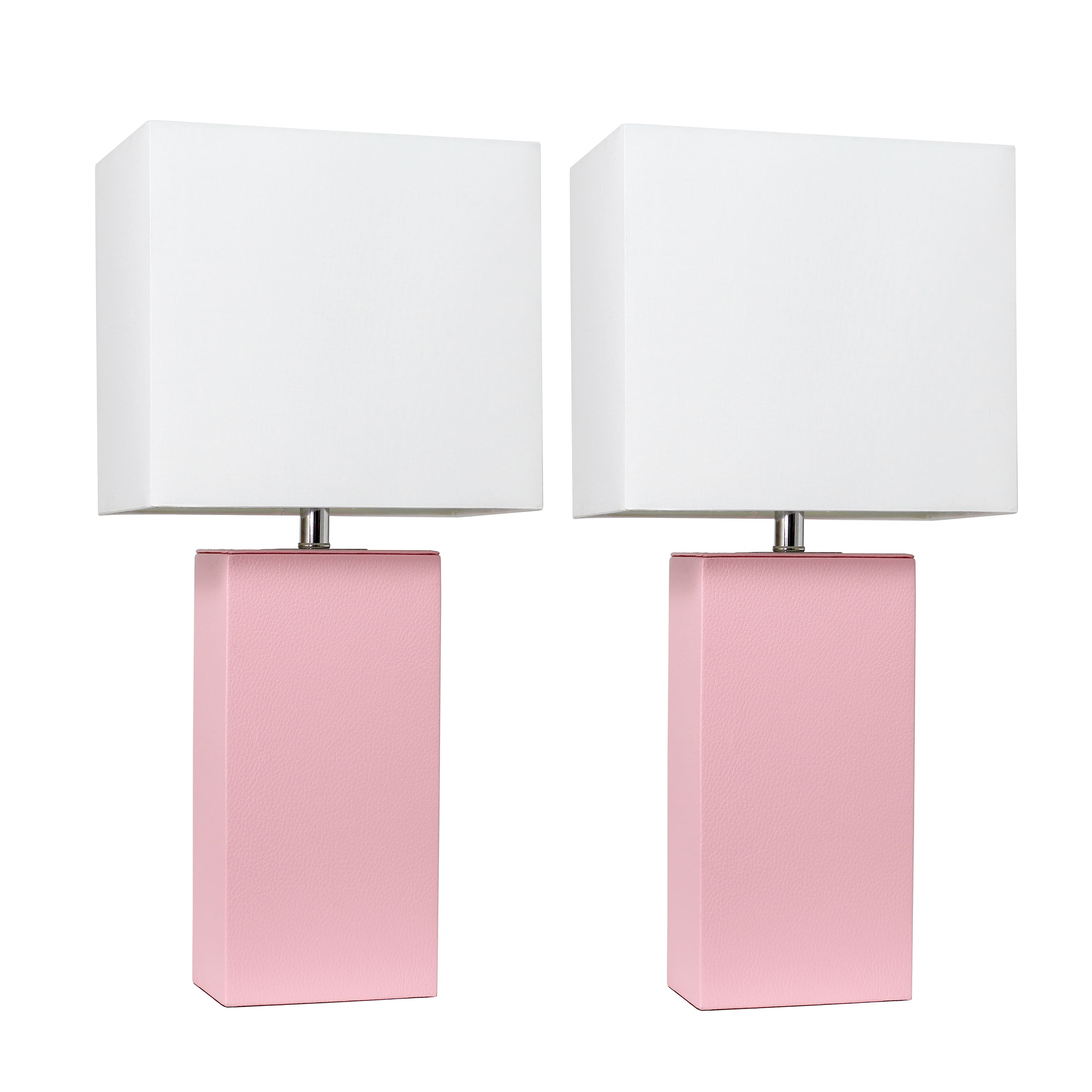 Elegant Designs™ 2 Pack Leather Table Lamps with White Shades