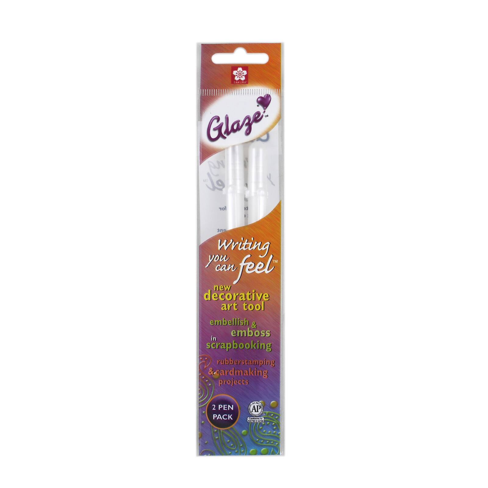 Sakura® Glaze 3D Ink Clear Gel Pens, 2ct.