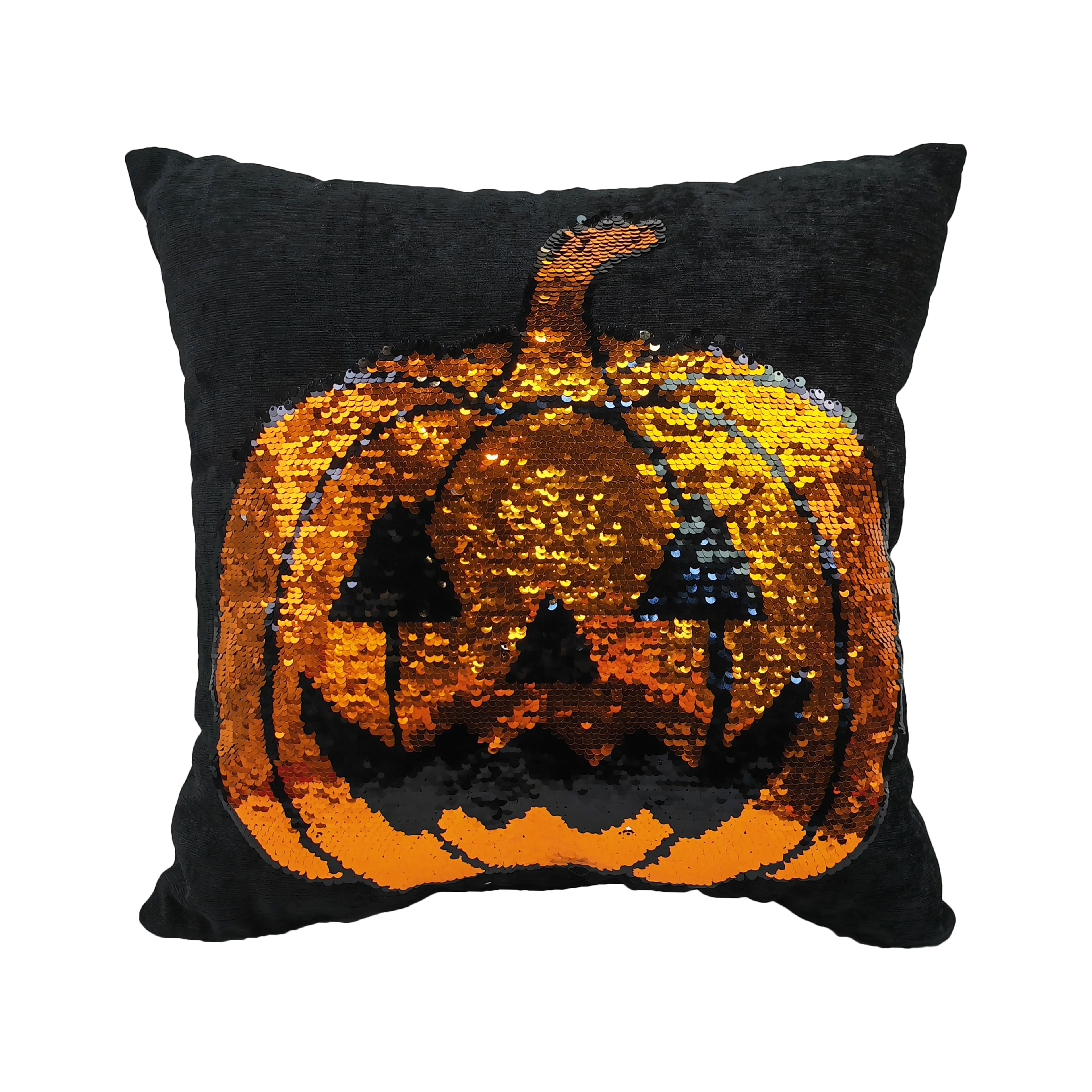 Halloween Jack-O&#x27;-Lantern Reverse Sequins Pillow by Ashland&#xAE;