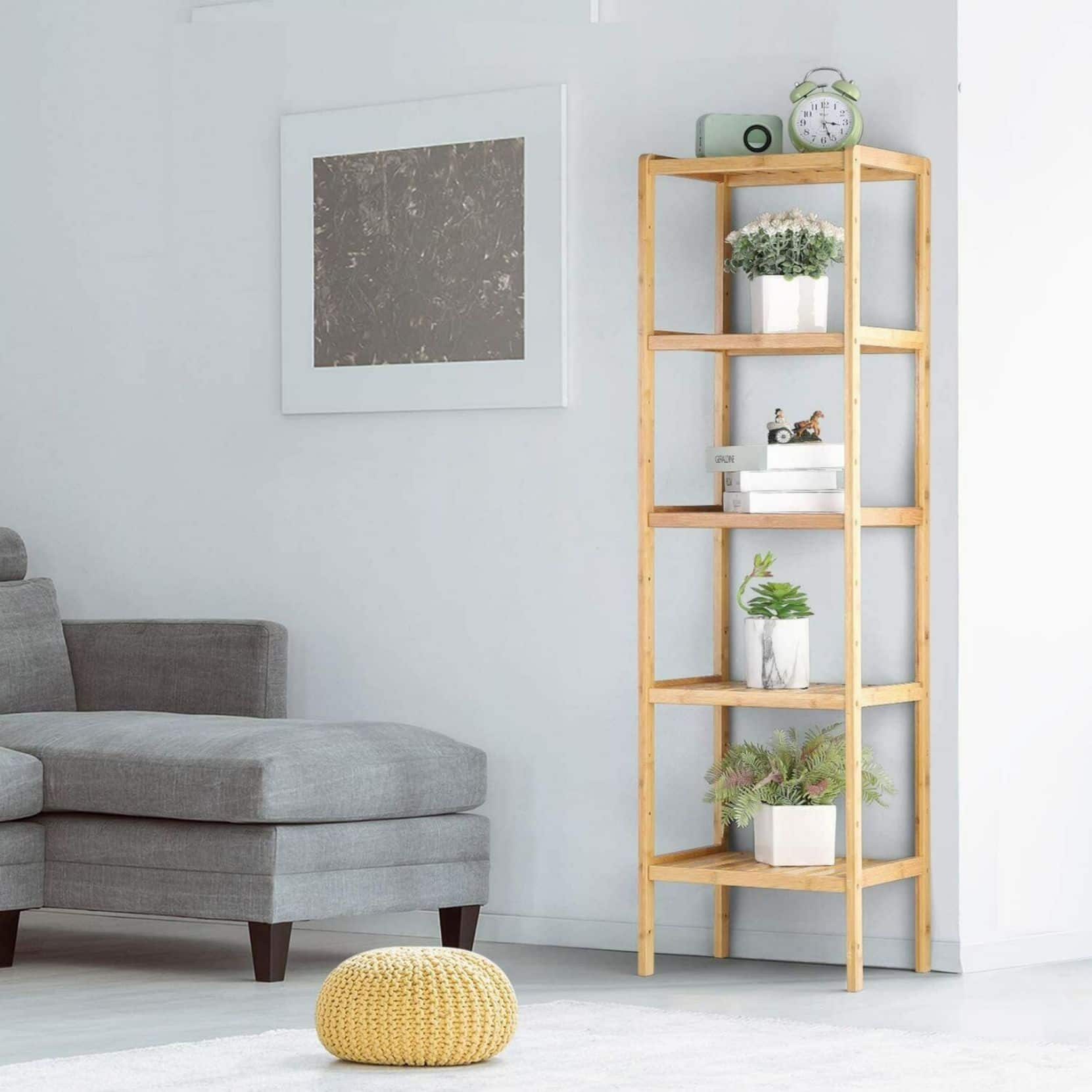 Bamboo 5-Tier Multifunctional Storage Rack