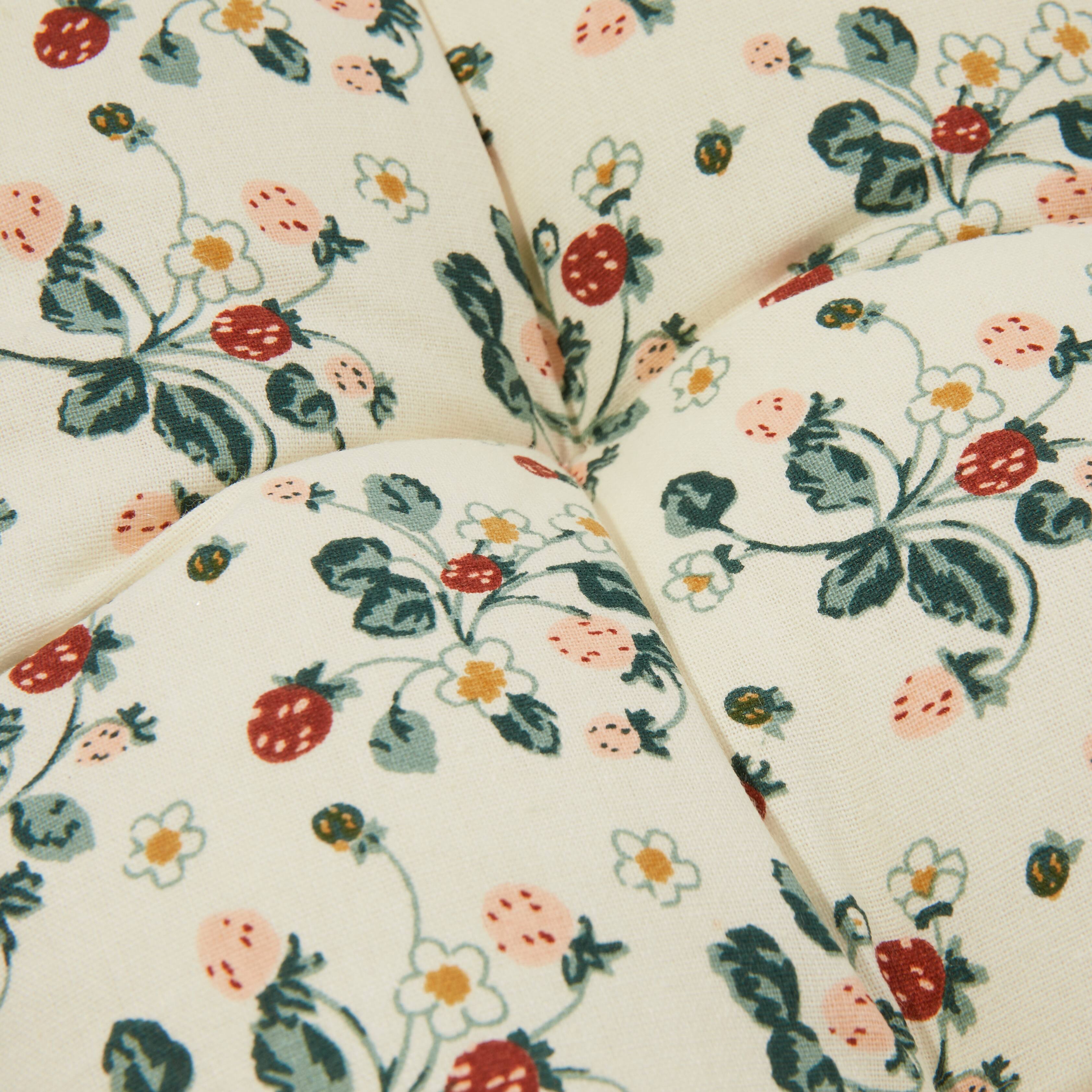 Hello Honey® Strawberry Floral Pattern Cotton Printed Chair Cushion