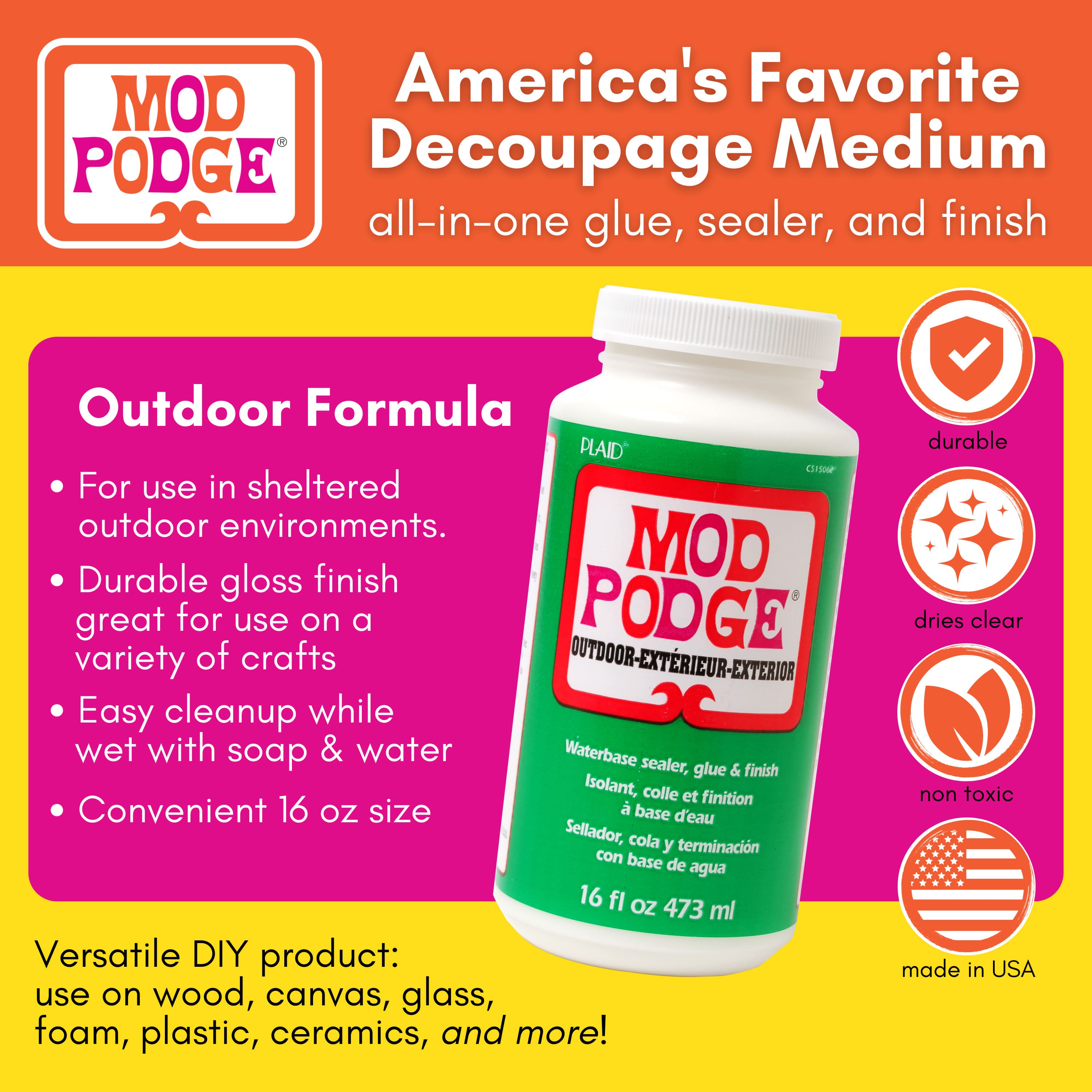 6 Pack: Mod Podge&#xAE; Outdoor, 16oz.